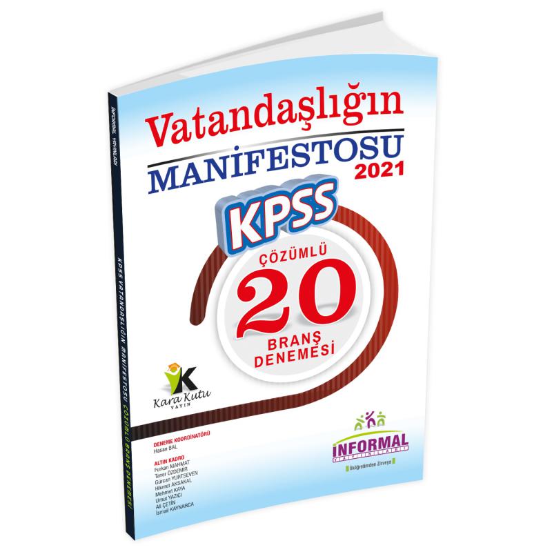 KPSS%20Lisans%20Vatandaşlık-Anayasanın Manifestosu%2020li%20Çözümlü%20Branş%20Denemesi