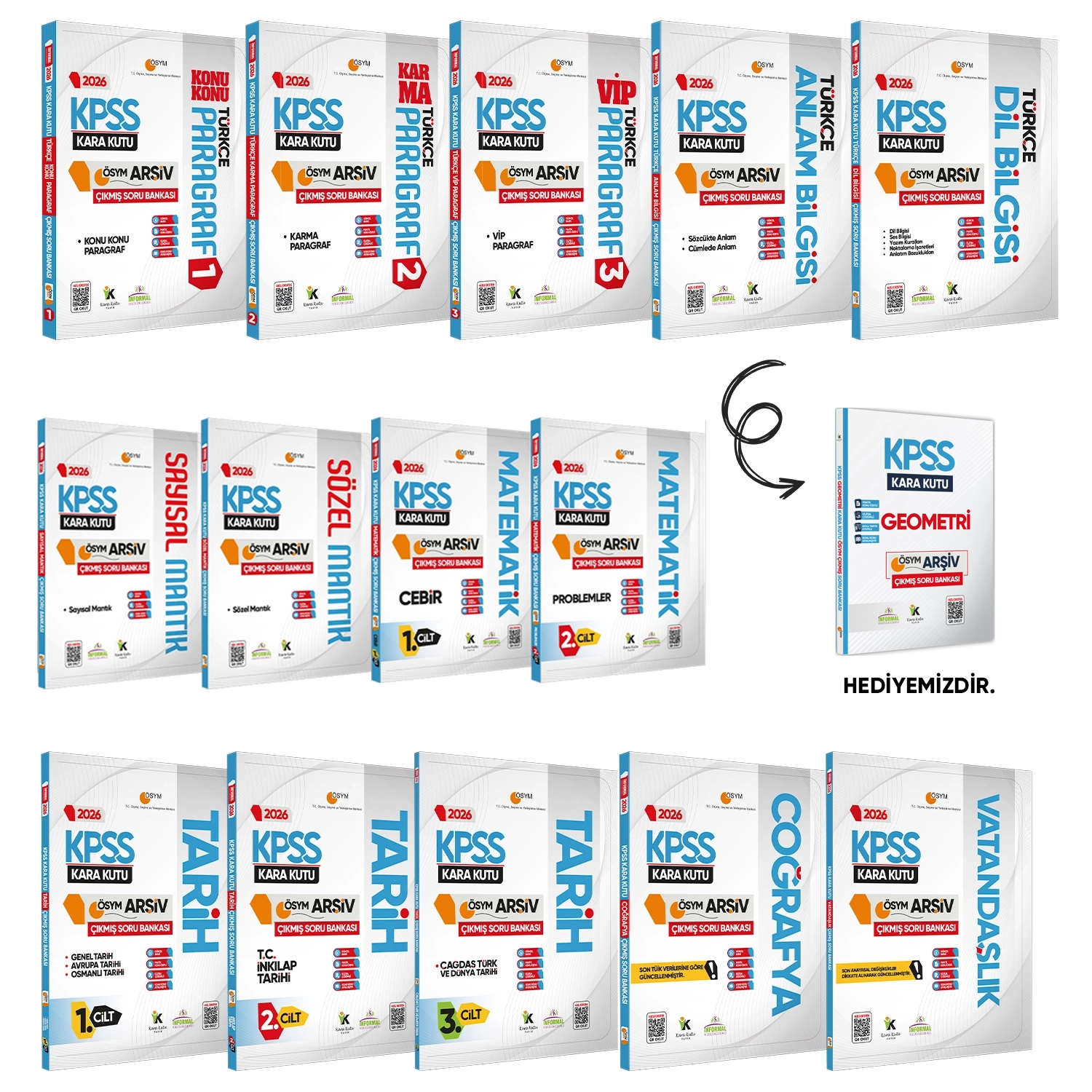 2026 KPSSnin Kara Kutusu GY-GK ÖSYM Çıkmış Soru Bankası ALTIN PAKET Konu Ö. Dijital Çözümlü SET (Geometri Hediyemizdir.)
