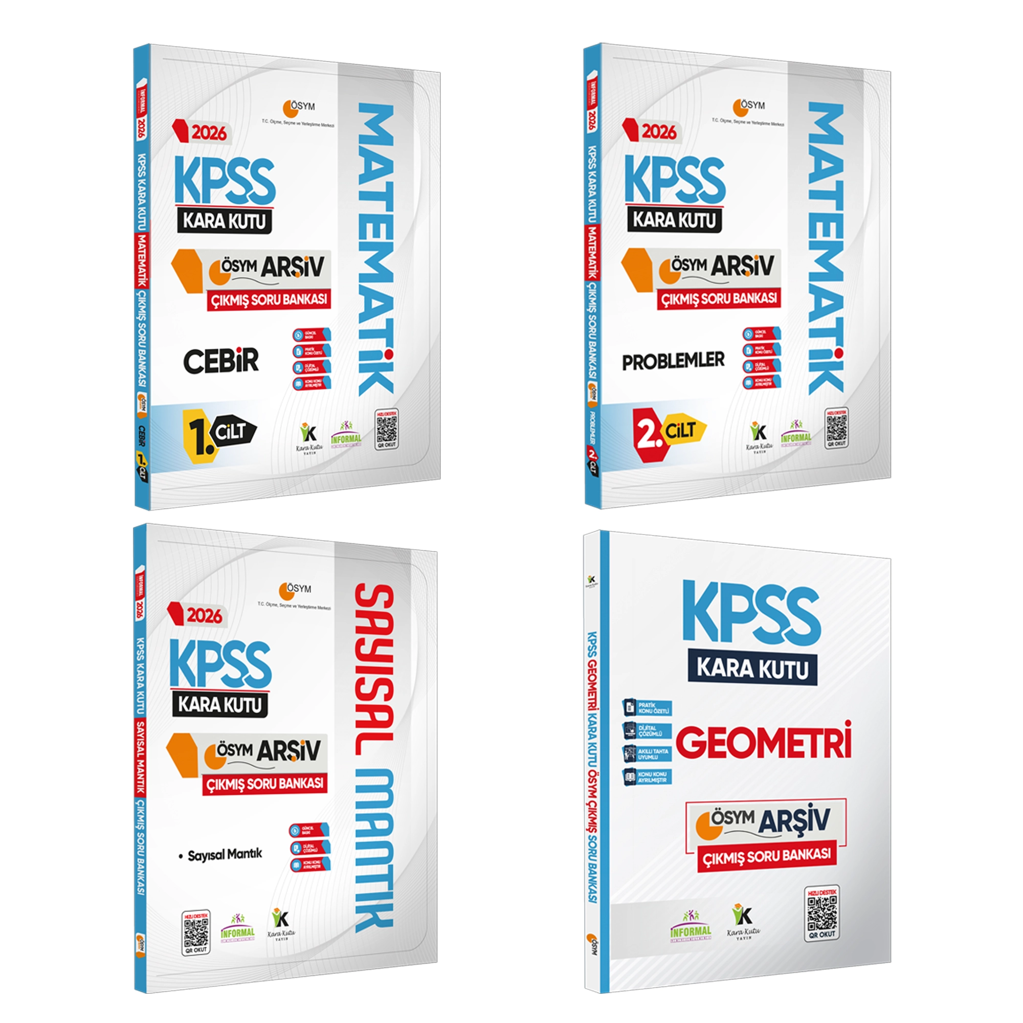 2026 KPSS Matematik-Geo-Mantık Kara Kutu 4lü ALTIN SET ÖSYM Çıkmış Soru Bankası Dijital Çözümlü