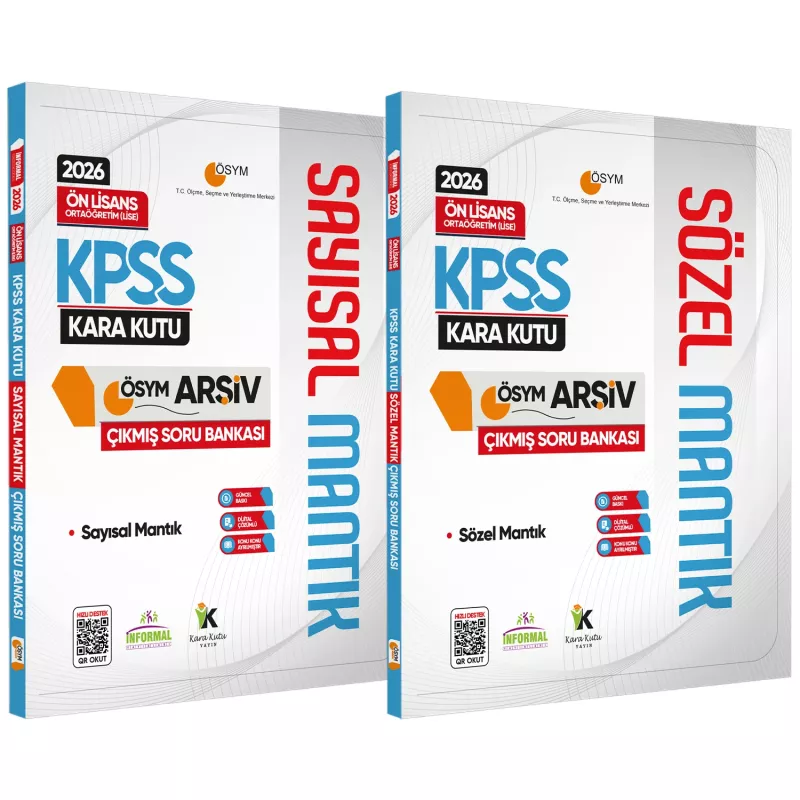 2026 KPSS Önlisans Kara Kutu Sayısal/Sözel Mantık Set ÖSYM Çıkmış Soru Bankası Konu Özetli Çözümlü