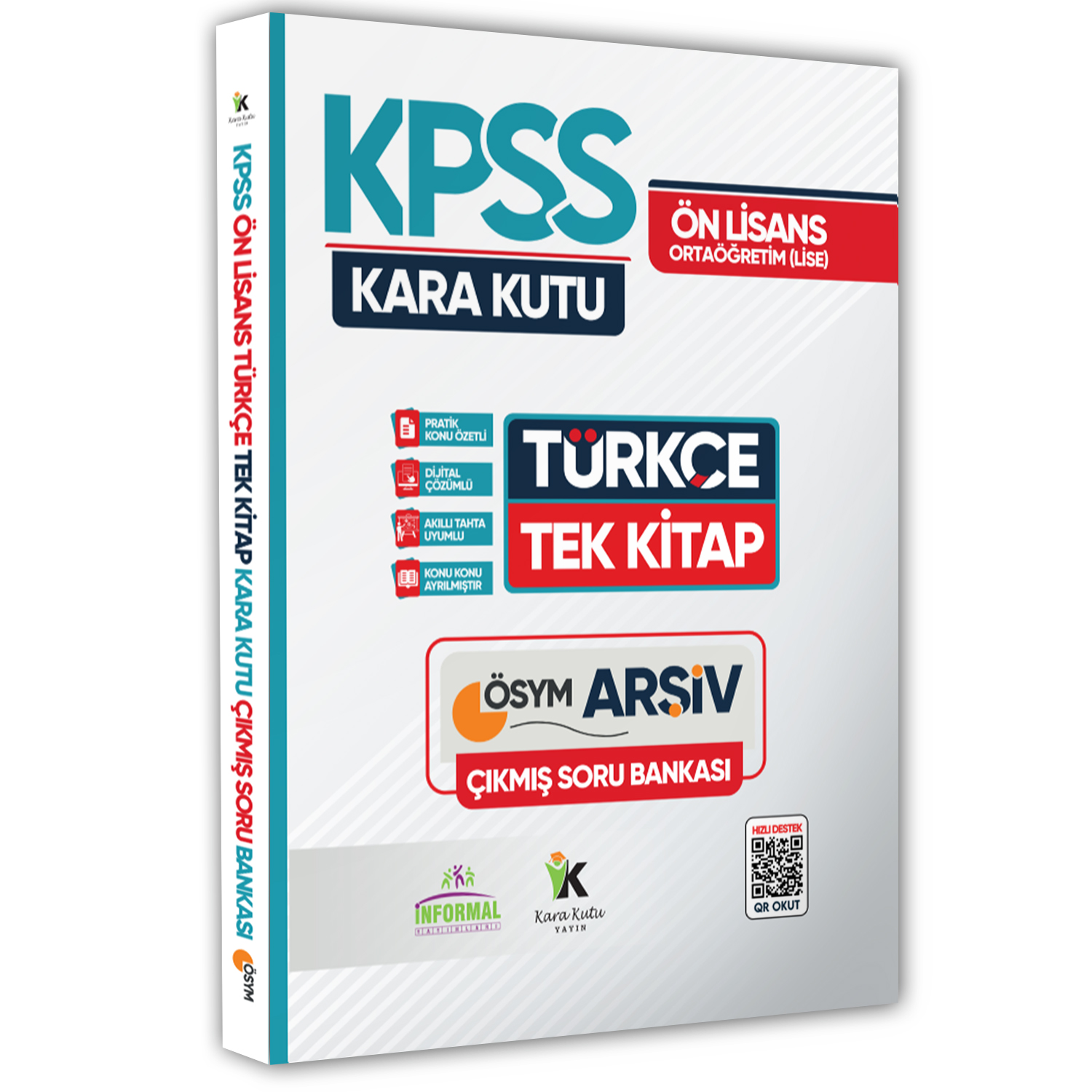 KPSS Önlisans-Ortaöğretim Türkçenin Kara Kutusu Tek Kitap Çıkmış Soru Bankası Dijital Çözümlü