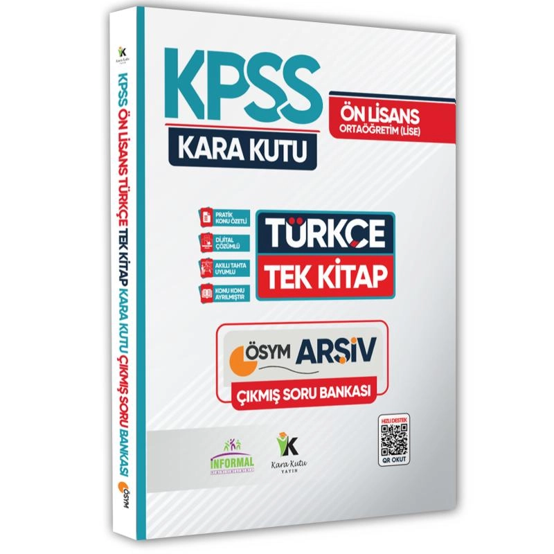 KPSS Önlisans-Ortaöğretim Türkçenin Kara Kutusu Tek Kitap Çıkmış Soru Bankası Dijital Çözümlü