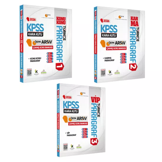 2026 KPSS Türkçe Kara Kutusu Paragraf 3lü ALTIN SET ÖSYM Çıkmış Soru Bankası Konu Özetli Çözümlü