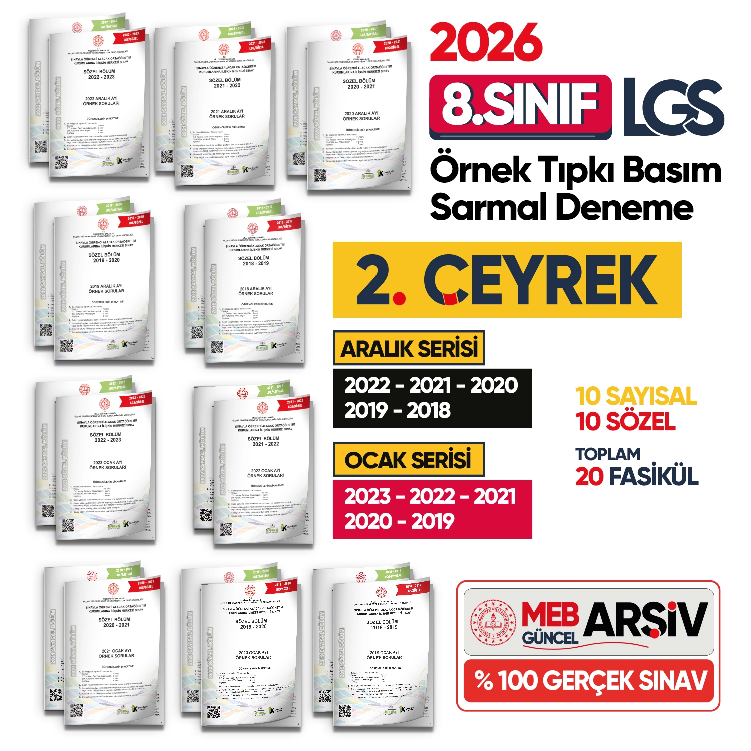 2026 8.Sınıf LGS 2.ÇEYREK Aralık-Ocak Ayı MEB Örnek Soru Tıpkı Basım Sarmal Deneme Paketi Çözümlü