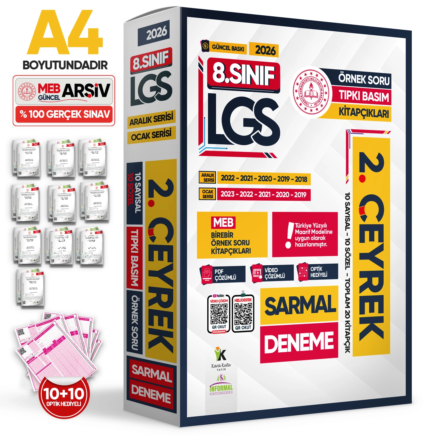 2026 8.Sınıf LGS 2.ÇEYREK Aralık-Ocak Ayı MEB Örnek Soru Tıpkı Basım Sarmal Deneme Paketi Çözümlü