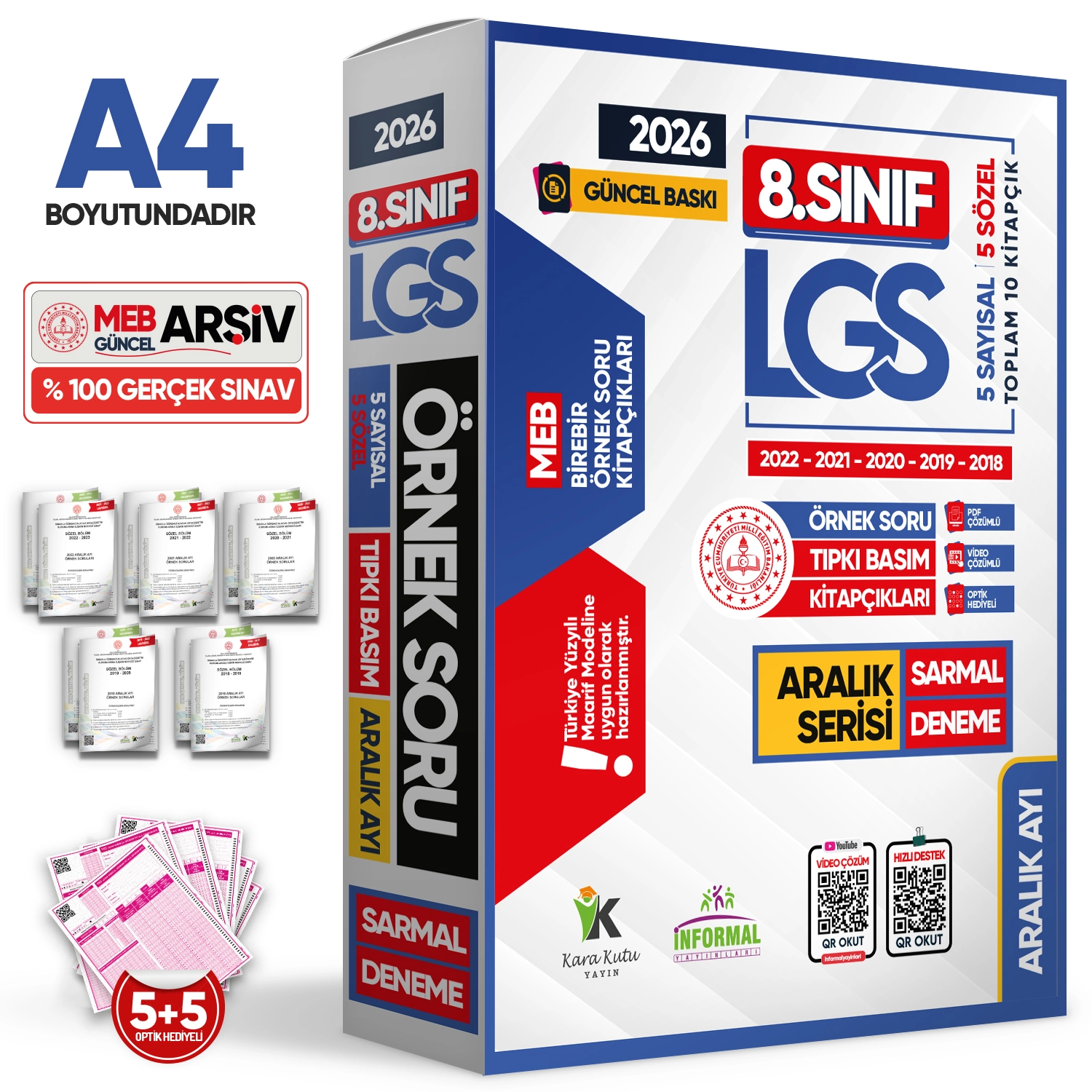 2026 8.Sınıf LGS Aralık Ayı MEB Örnek Soru Tıpkı Basım 5li Sarmal Deneme Paketi Dijital Çözümlü