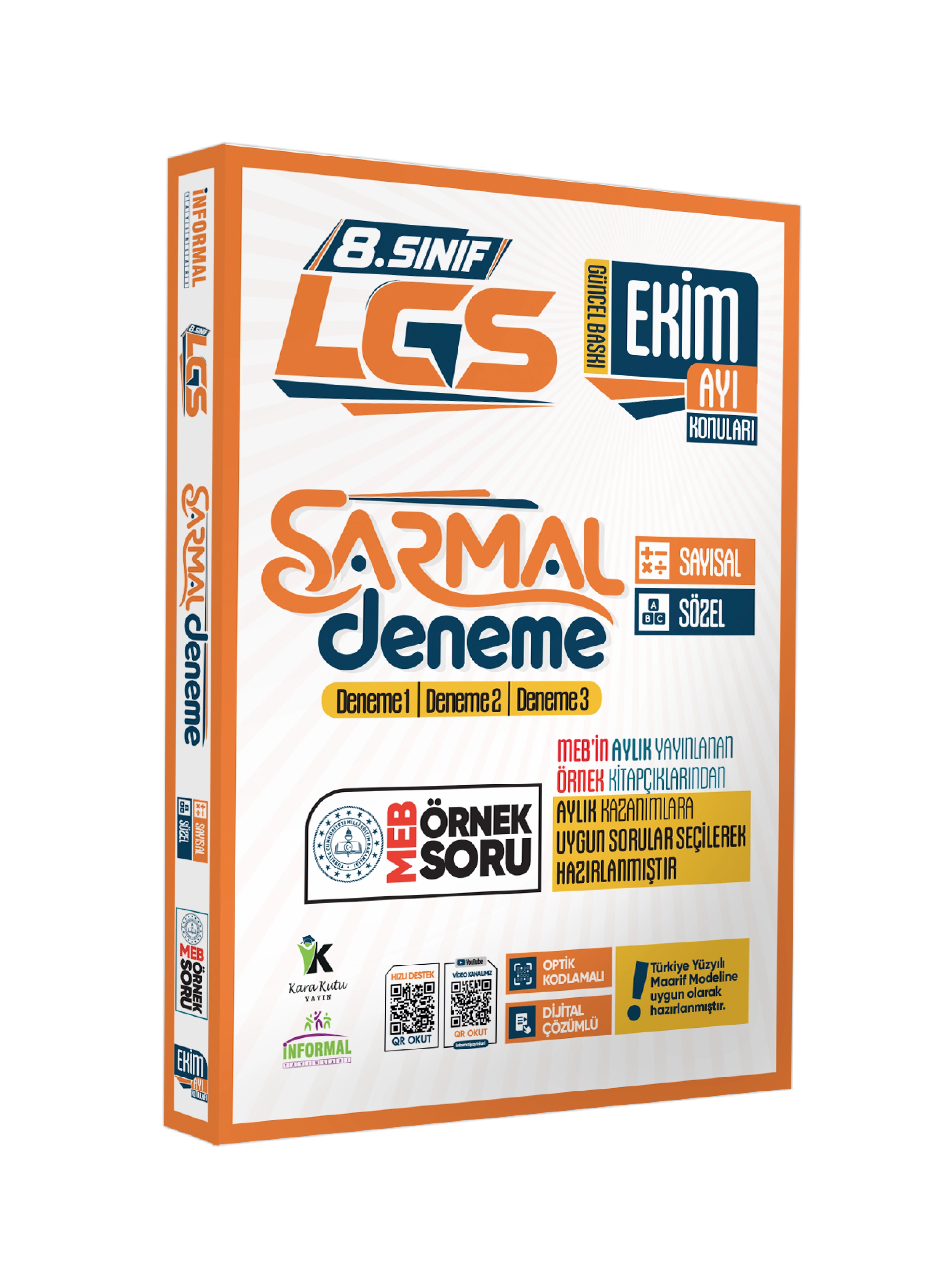 2027 8.Sınıf LGS Sadece EKİM AYI Konuları MEB Örnek Soruları 3lü Sarmal Deneme Paketi Çözümlü