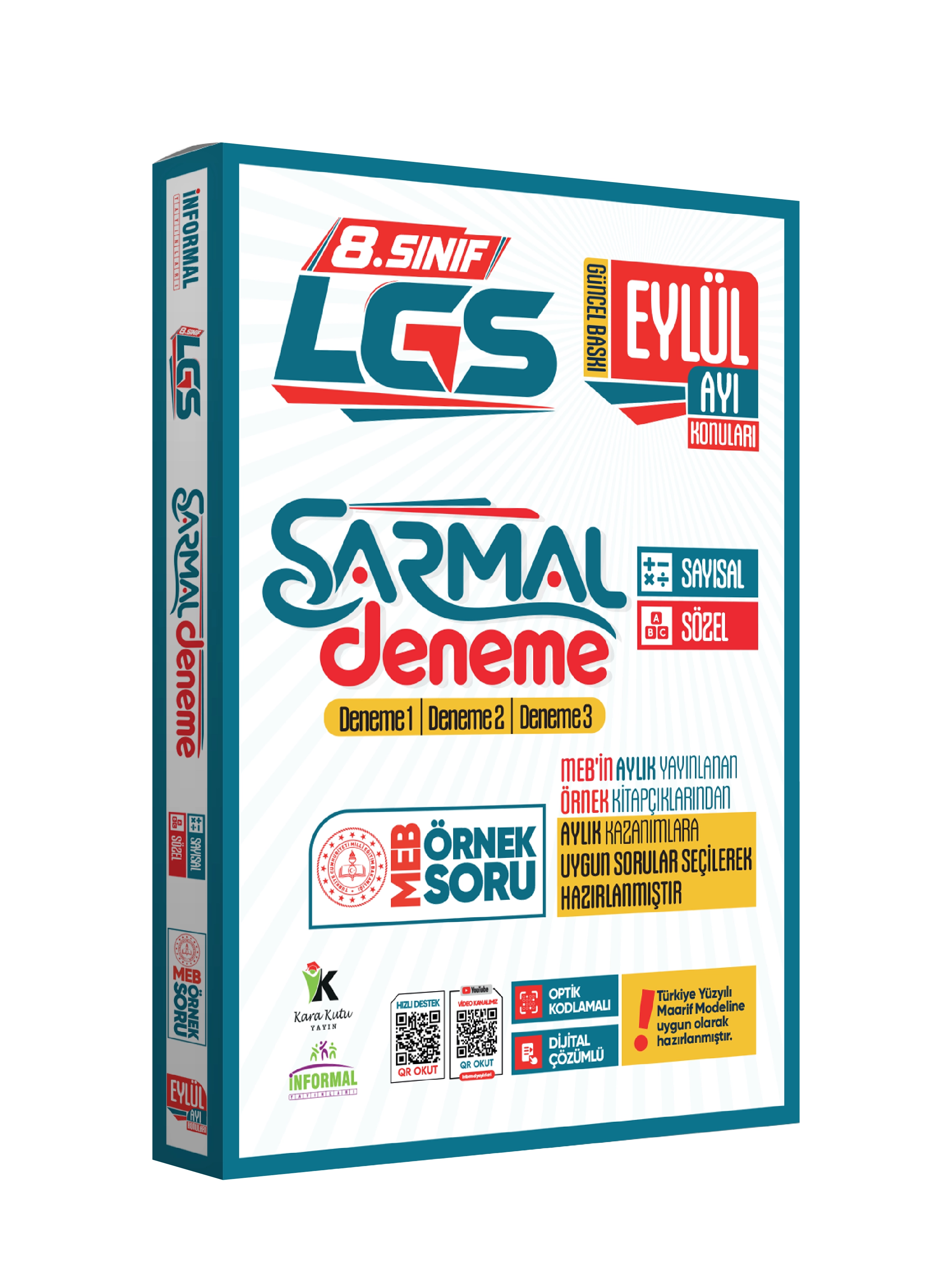 2027 8.Sınıf LGS Eylül Ayı MEB Örnek Soru Tıpkı Basım 3lü Sarmal Deneme Paketi Dijital Çözümlü