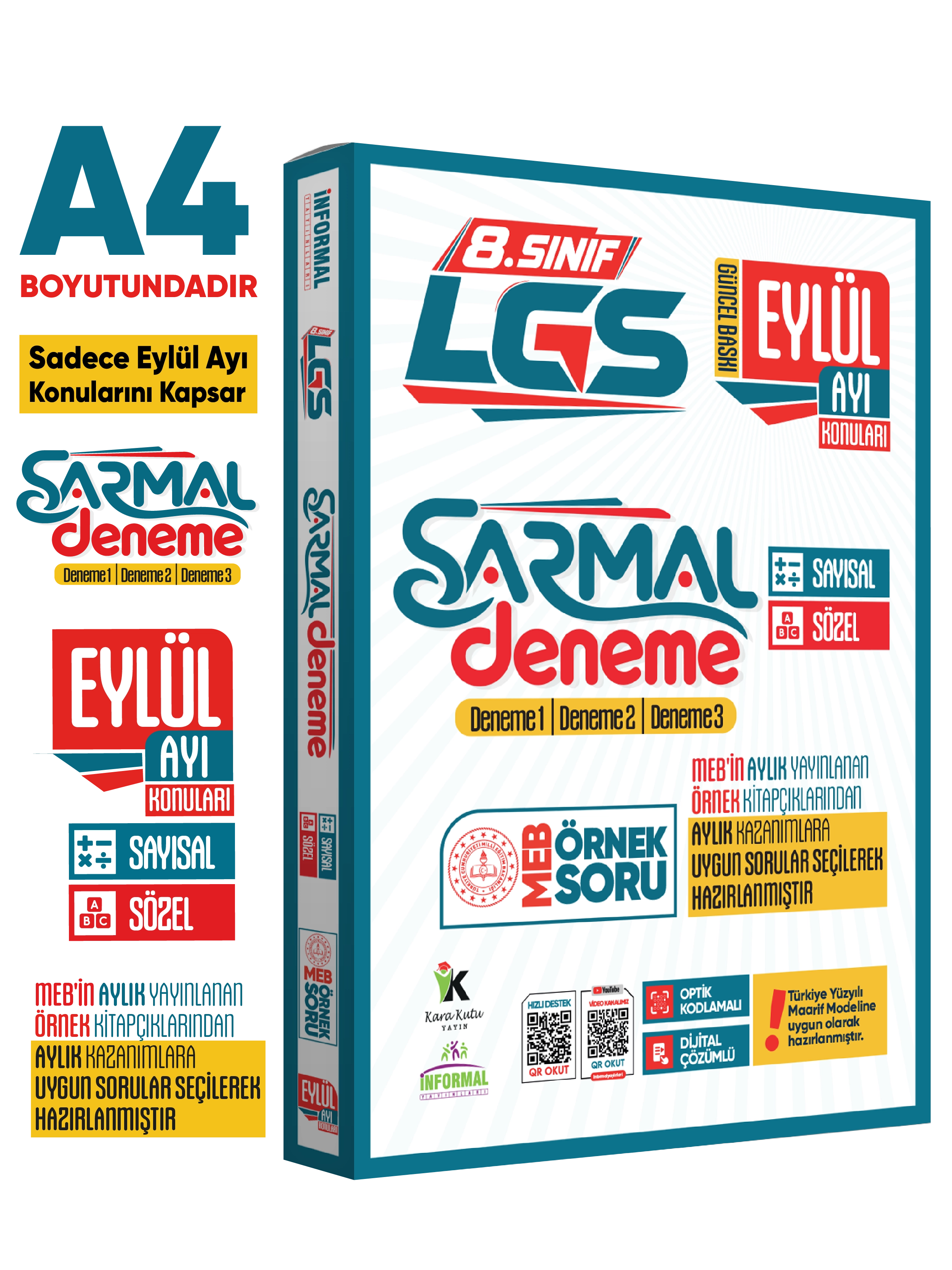 2027 8.Sınıf LGS EYLÜL-EKİM-KASIM AYI Konuları MEB Örnek Soruları 3lü Sarmal Deneme SETİ Çözümlü
