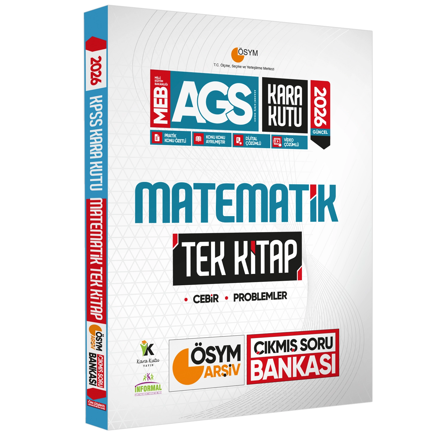 2026 MEB-AGS Kara Kutu Matematik TEK KİTAP-Sayısal Mantık 2li ÖSYM Çıkmış Soru Bankası Konu Özetli