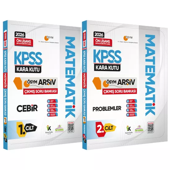 2026 KPSS Önlisans/Ortaöğretim MATEMATİK Kara Kutu 1.-2.Cilt ÖSYM Soru Bankası 2li Set Konu Özetli