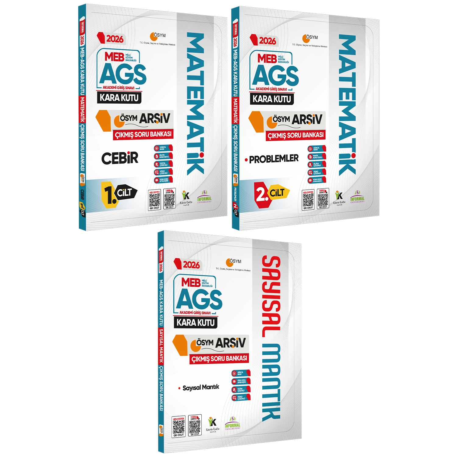2026 MEB-AGS Matematik-Mantık Kara Kutu ÖSYM 3lü Çıkmış Soru Bankası SET Konu Özetli Dijital Çözümlü