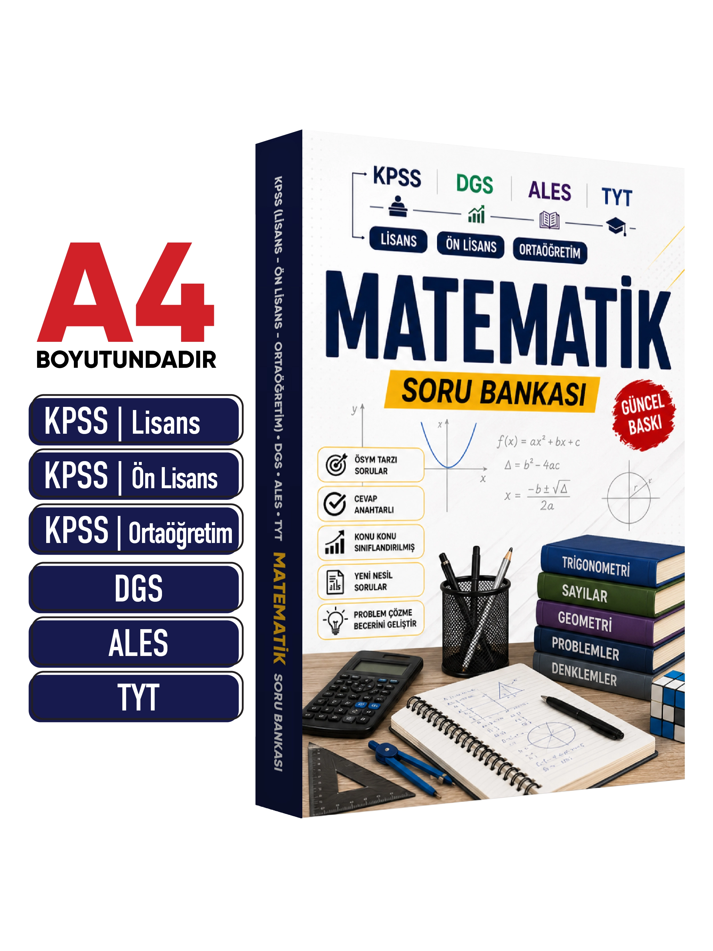 Matematik Özgün Soru Bankası KPSS, DGS, ALES ve TYT İçin ÖSYM Tarzı Yeni Nesil Sorular GÜNCEL BASKI 