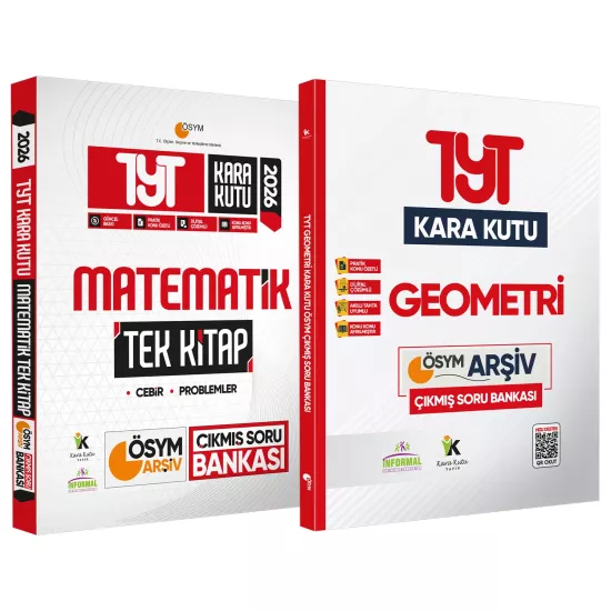 2026 YKS TYT ÖSYM Kara Kutu Matematik TEK KİTAP ve Geometri ÖSYM Çıkmış Soru Bankası 2lİ SET Özetli