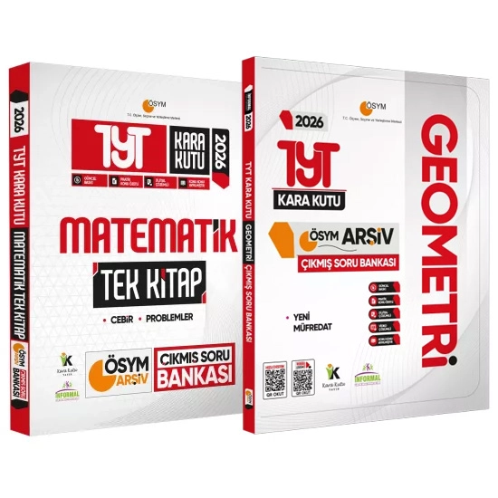2026 YKS TYT ÖSYM Kara Kutu Matematik TEK KİTAP ve Geometri ÖSYM Çıkmış Soru Bankası 2lİ SET Özetli