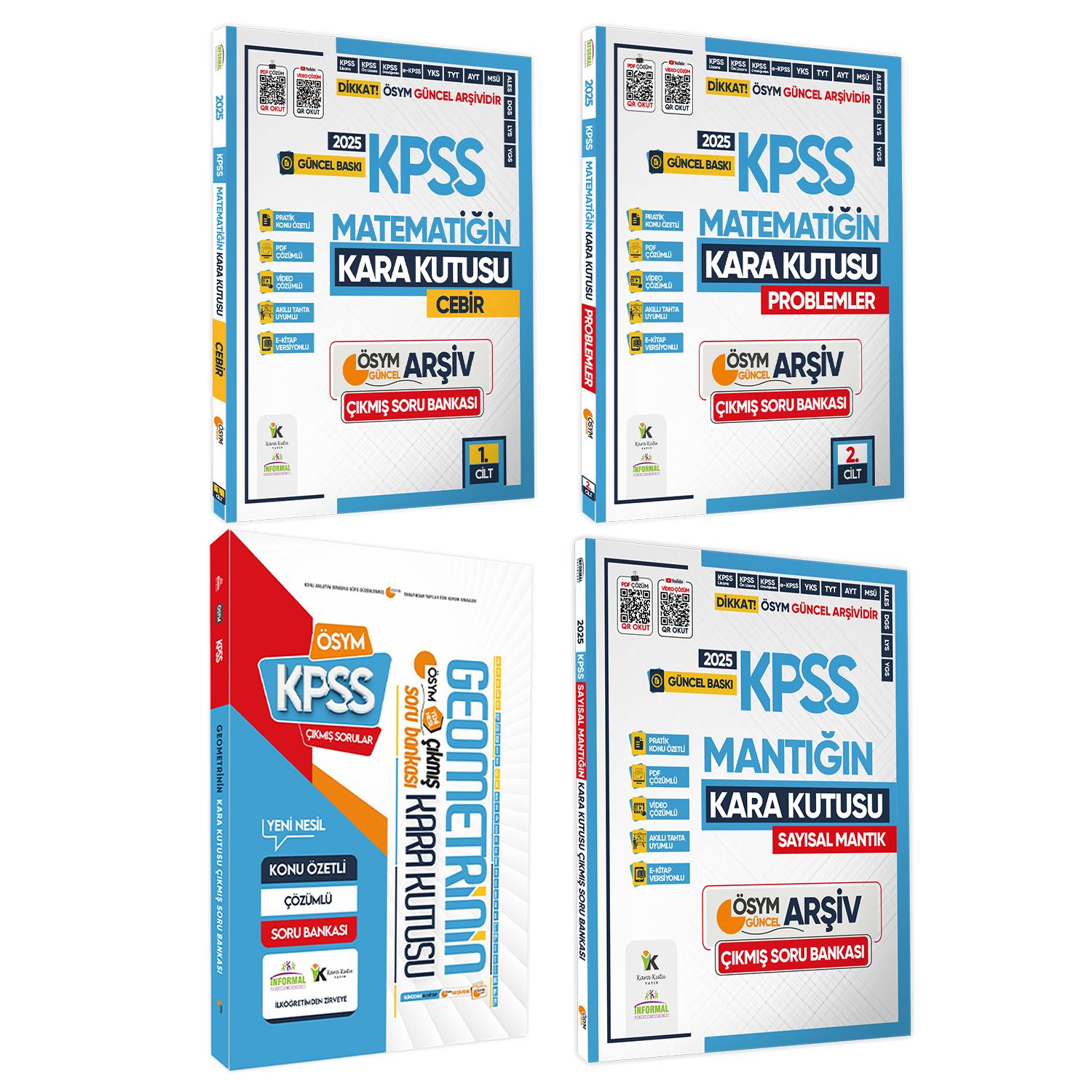 2025 KPSS Matematik-Geo-Mantık Kara Kutusu 4lü ALTIN SET ÖSYM Çıkmış Soru Bankası Video/PDF Çözümlü