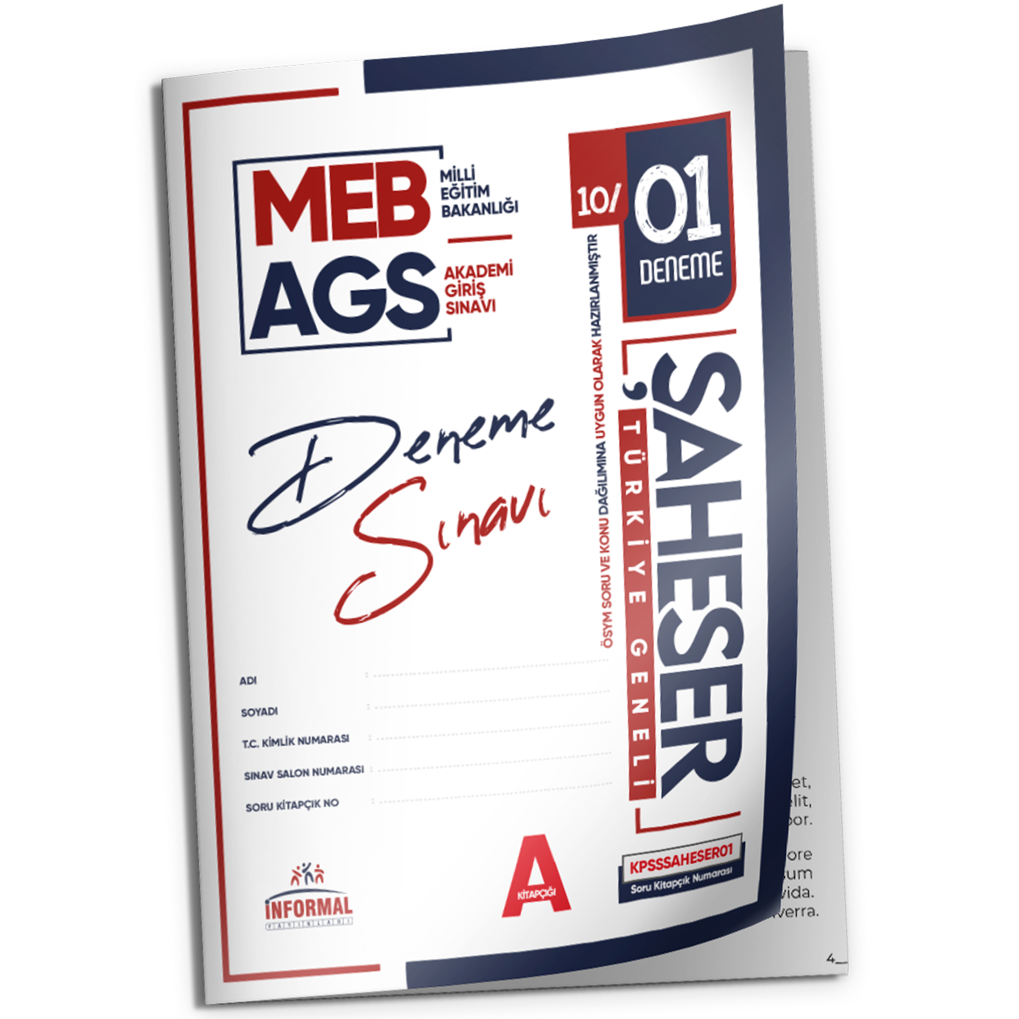 2026 MEB AGS Şaheser YENİ SİSTEM 5 Adet 1-2-3-4-5 nolu KURUMSAL Çözümlü Deneme(TG Değerlendirme)