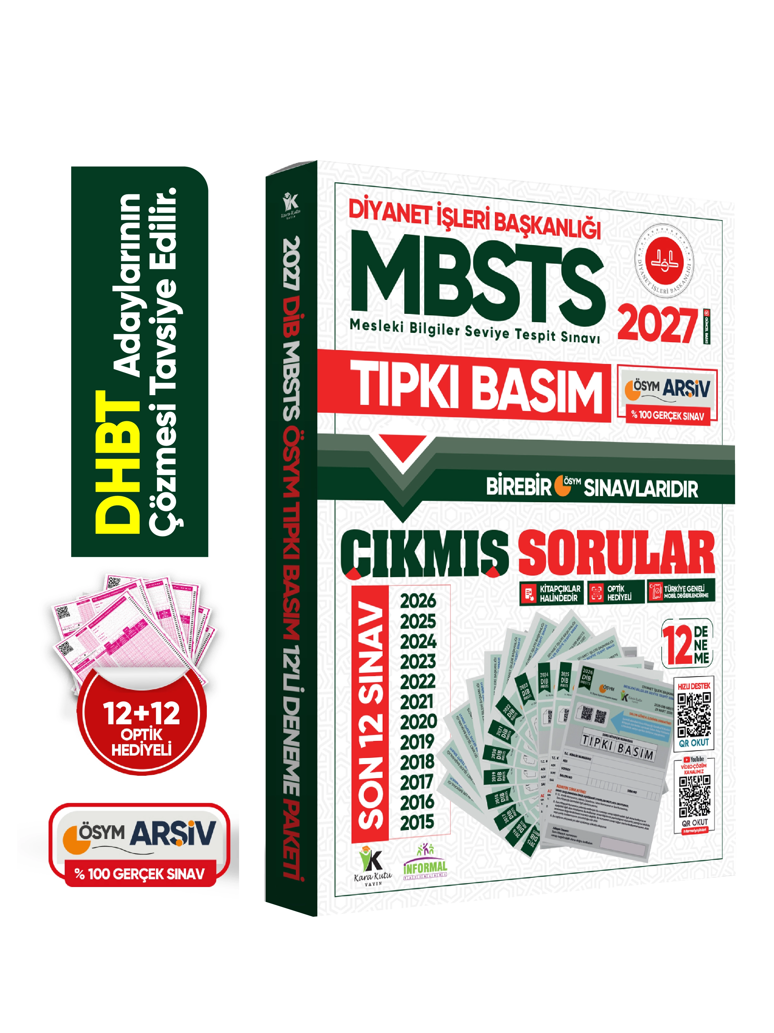2027 DİB-MBSTS ÖSYM Çıkmış Soru Tıpkı Basım 12li Kitapçık Türkiye Geneli Deneme Paketi