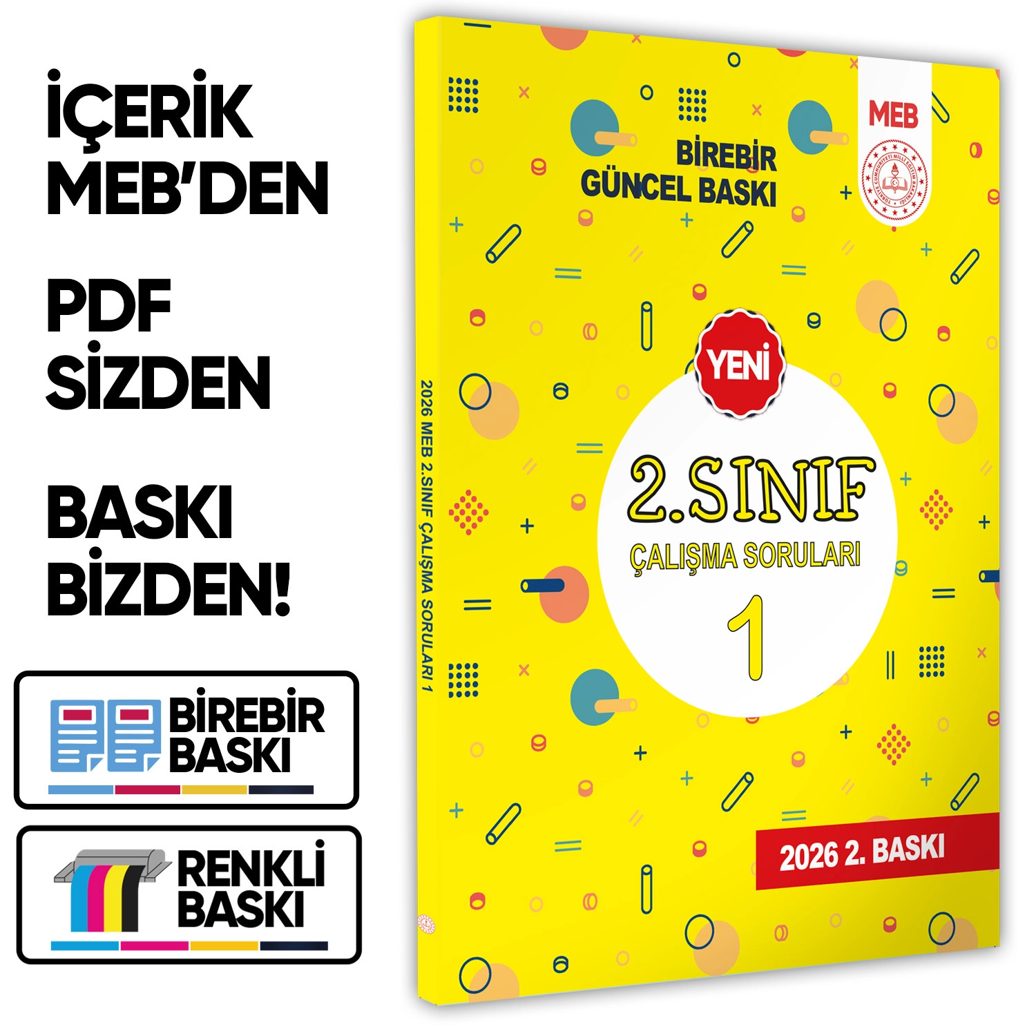 2026 MEB İlkokul 2.Sınıf Çalışma Soruları 1 Tüm Dersler Kazanım Pekiştirme Kitabı BASKI ÜCRETİ