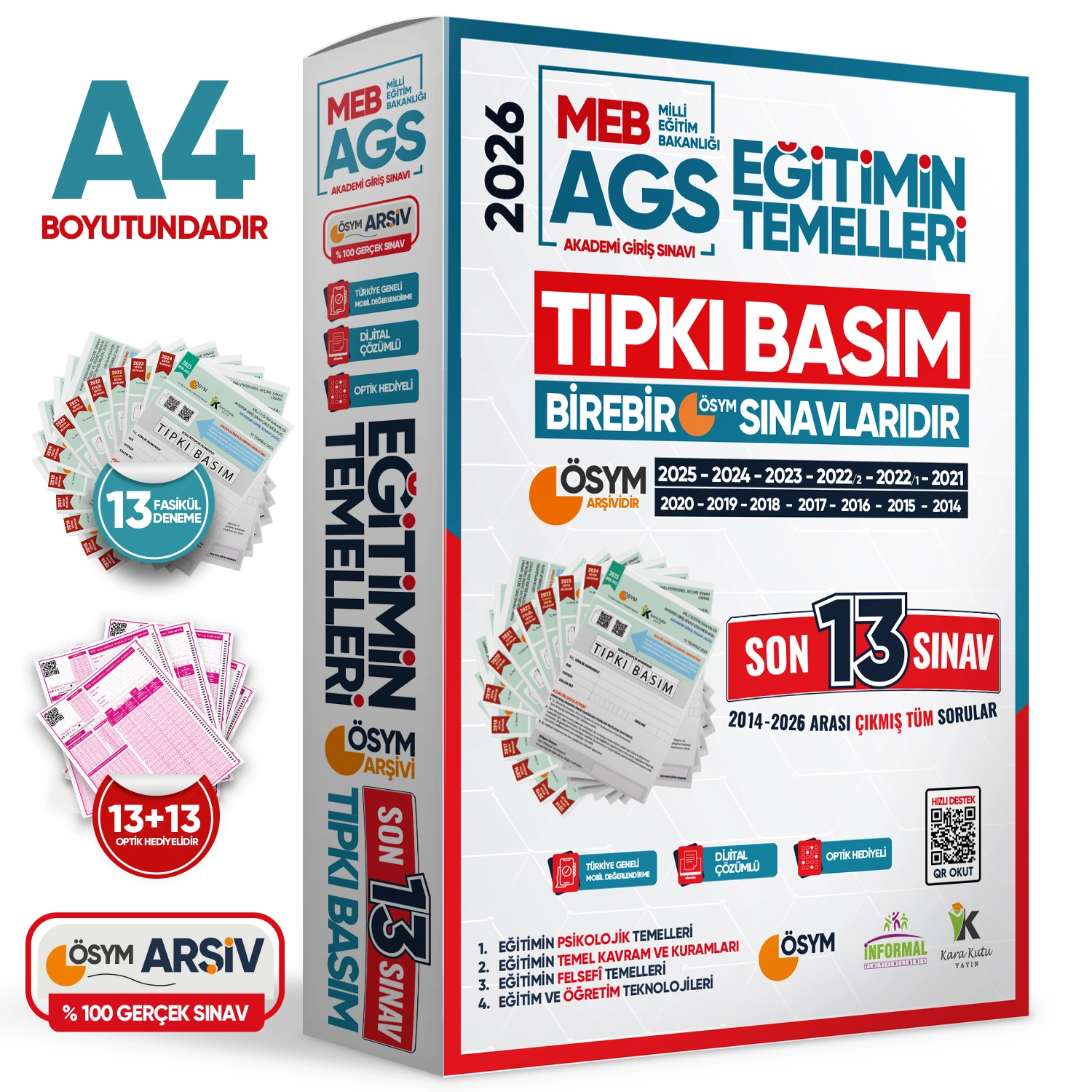 2026 MEB AGS Uyumlu EĞİTİMİN TEMELLERİ ÖSYM Çıkmış Soru Tıpkı Basım 13lü Deneme Paketi Çözümlü