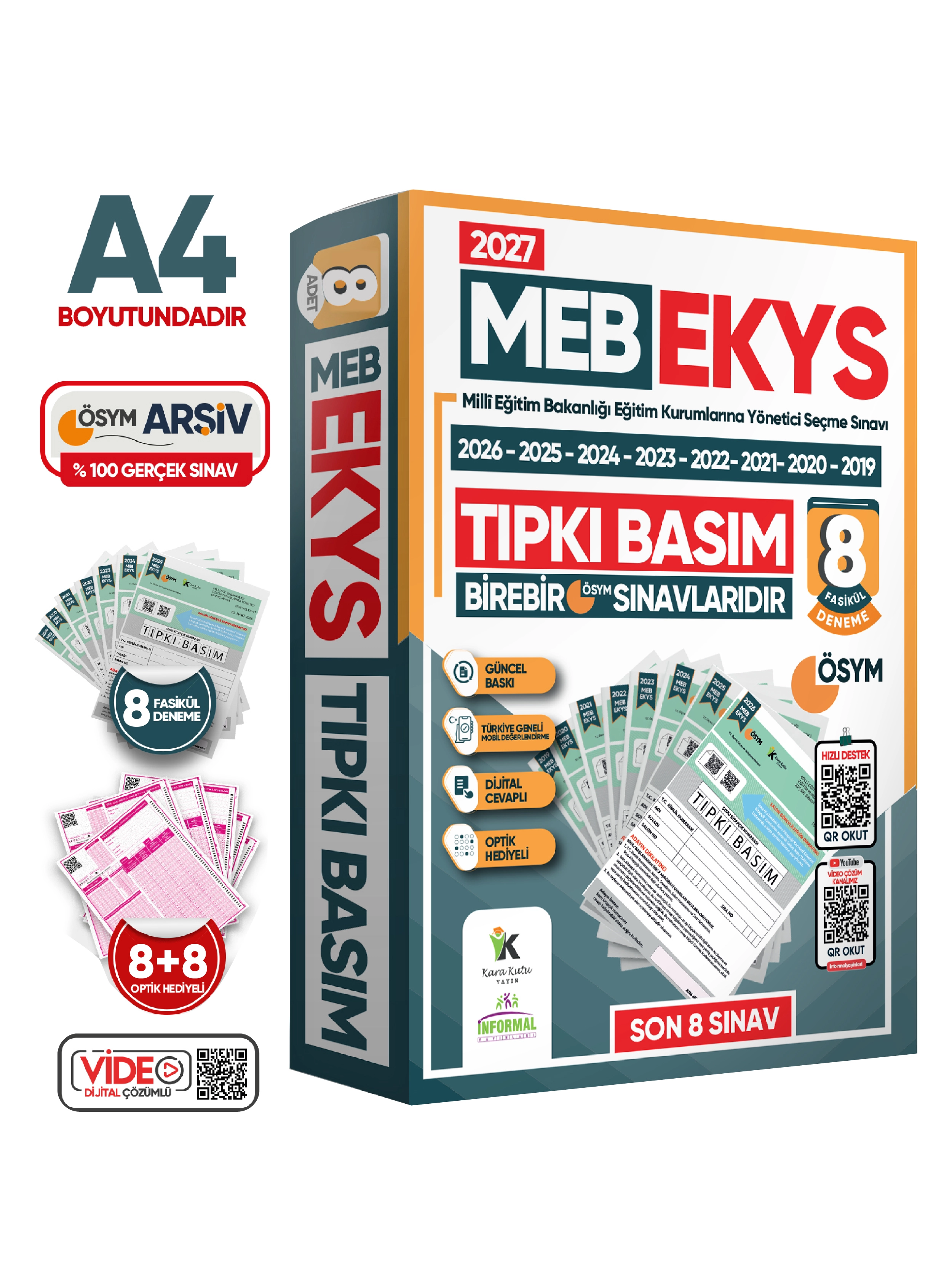 2027 MEB EKYS ÖSYM Çıkmış Soru Tıpkı Basım Deneme Paketi 8li Türkiye Geneli Soru Kitapçıkları