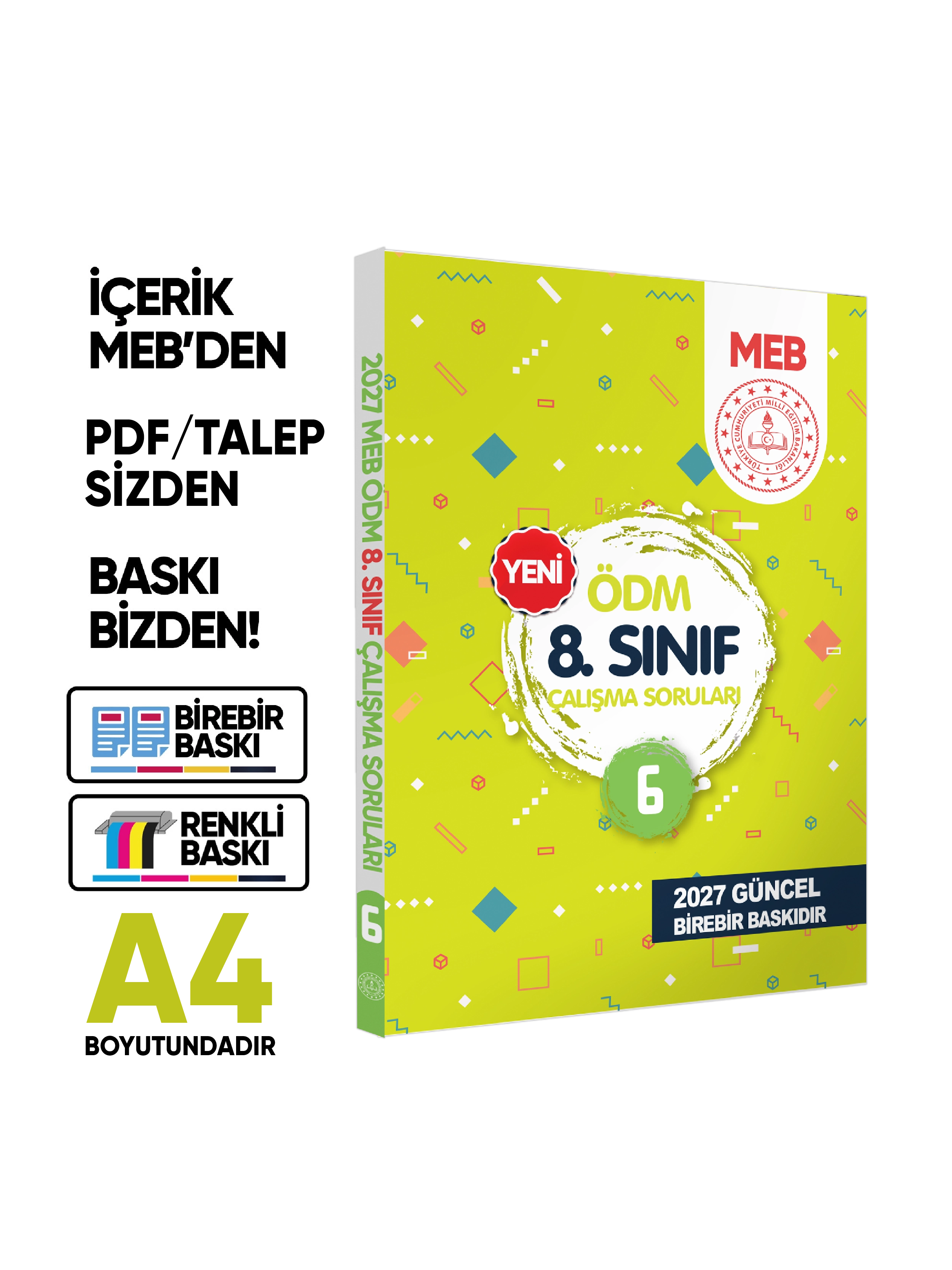 2027 LGS MEB Çalışma Soruları Ölçme Değerlendirme Merkezi ÖDM 8.Sınıf Çalışma Kitabı 6 BASKI ÜCRETİ