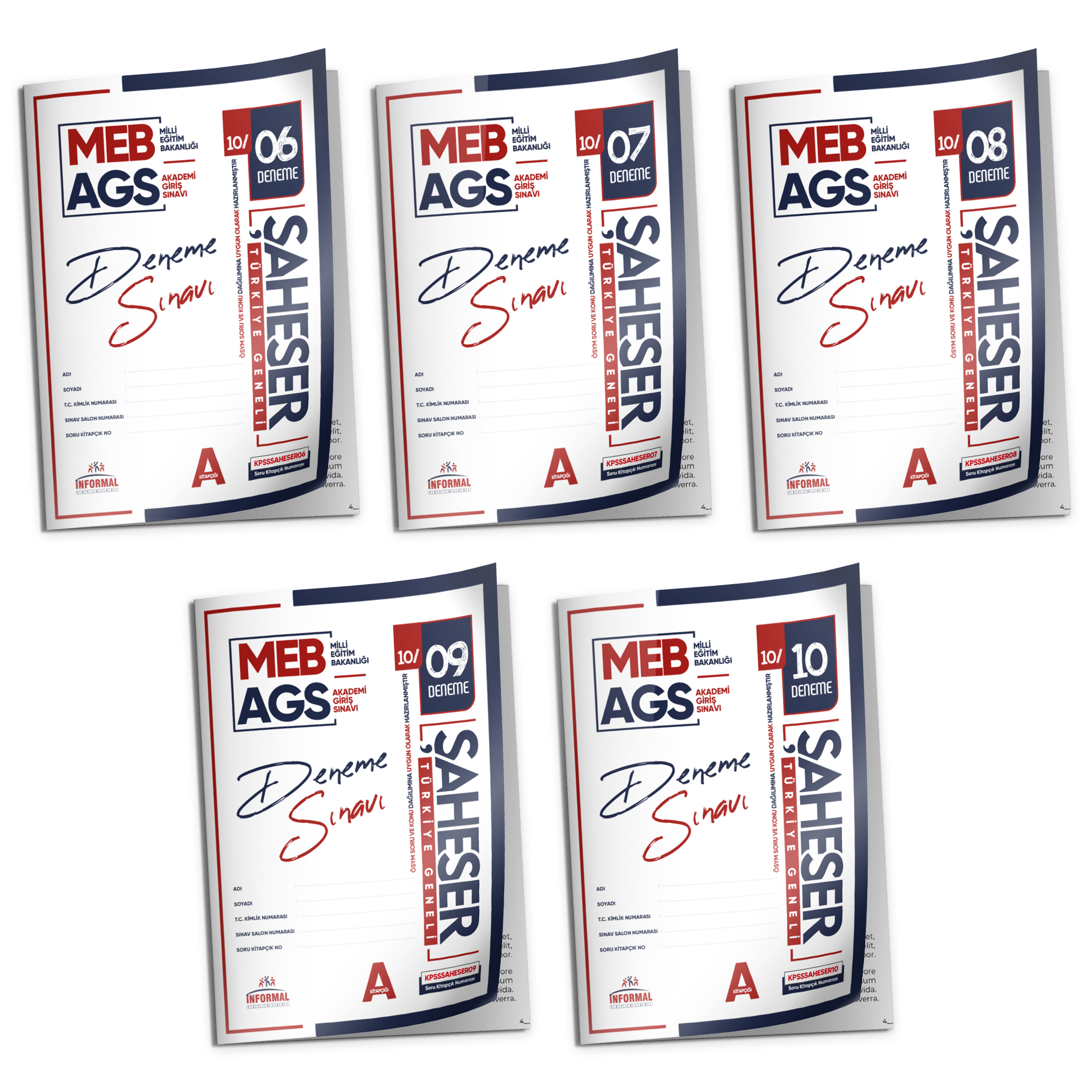 2026 MEB AGS Şaheser YENİ SİSTEM 5 Adet 6-7-8-9-10 nolu KURUMSAL Çözümlü Deneme (TG Değerlendirme)