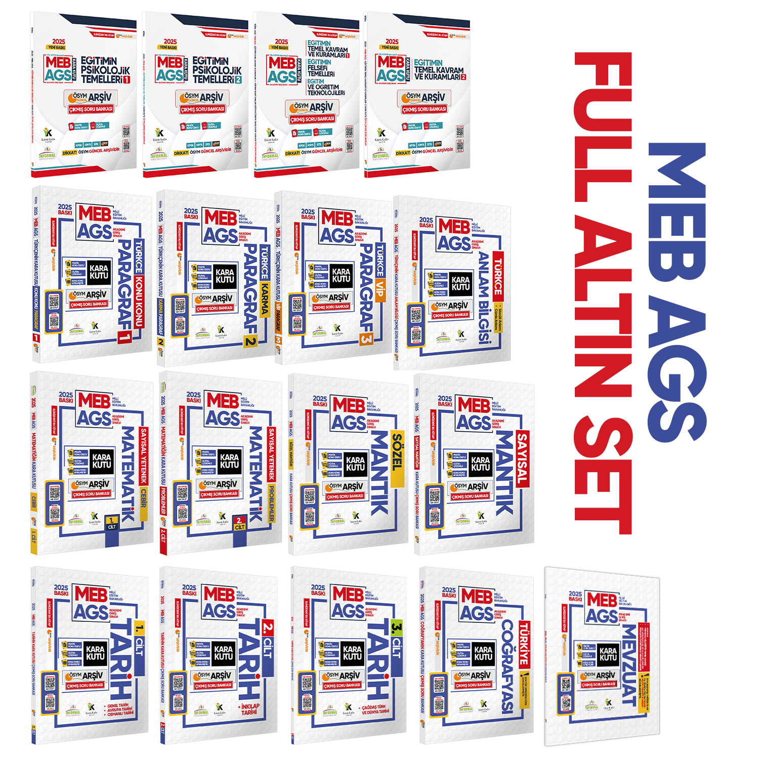 2025 MEB-AGS Kara Kutu ÖSYM Çıkmış Soru Bankası FULL ALTIN PAKET SETİ Konu Özetli Dijital Çözümlü