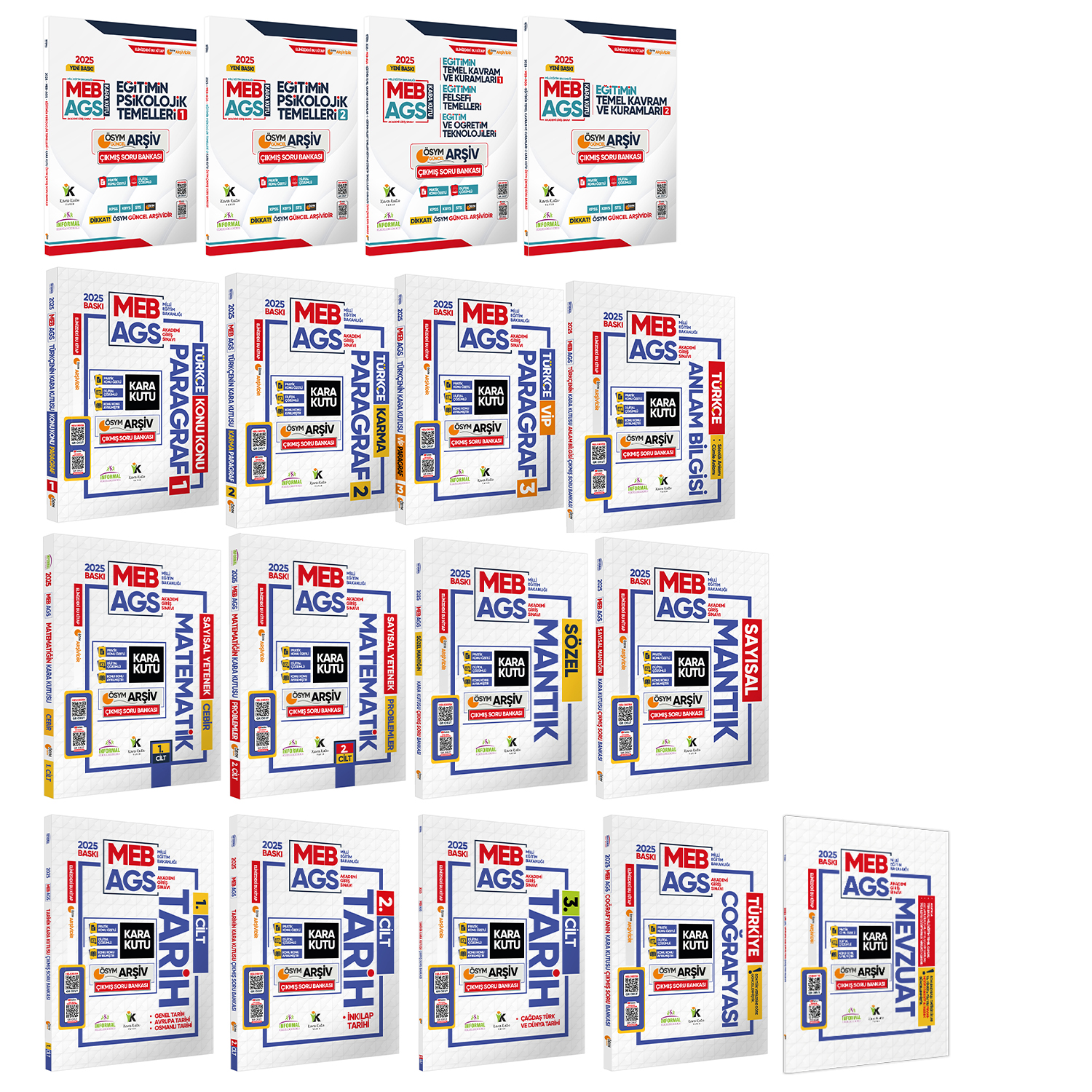 2025 MEB-AGS Kara Kutu ÖSYM Çıkmış Soru Bankası FULL ALTIN PAKET SETİ Konu Özetli Dijital Çözümlü