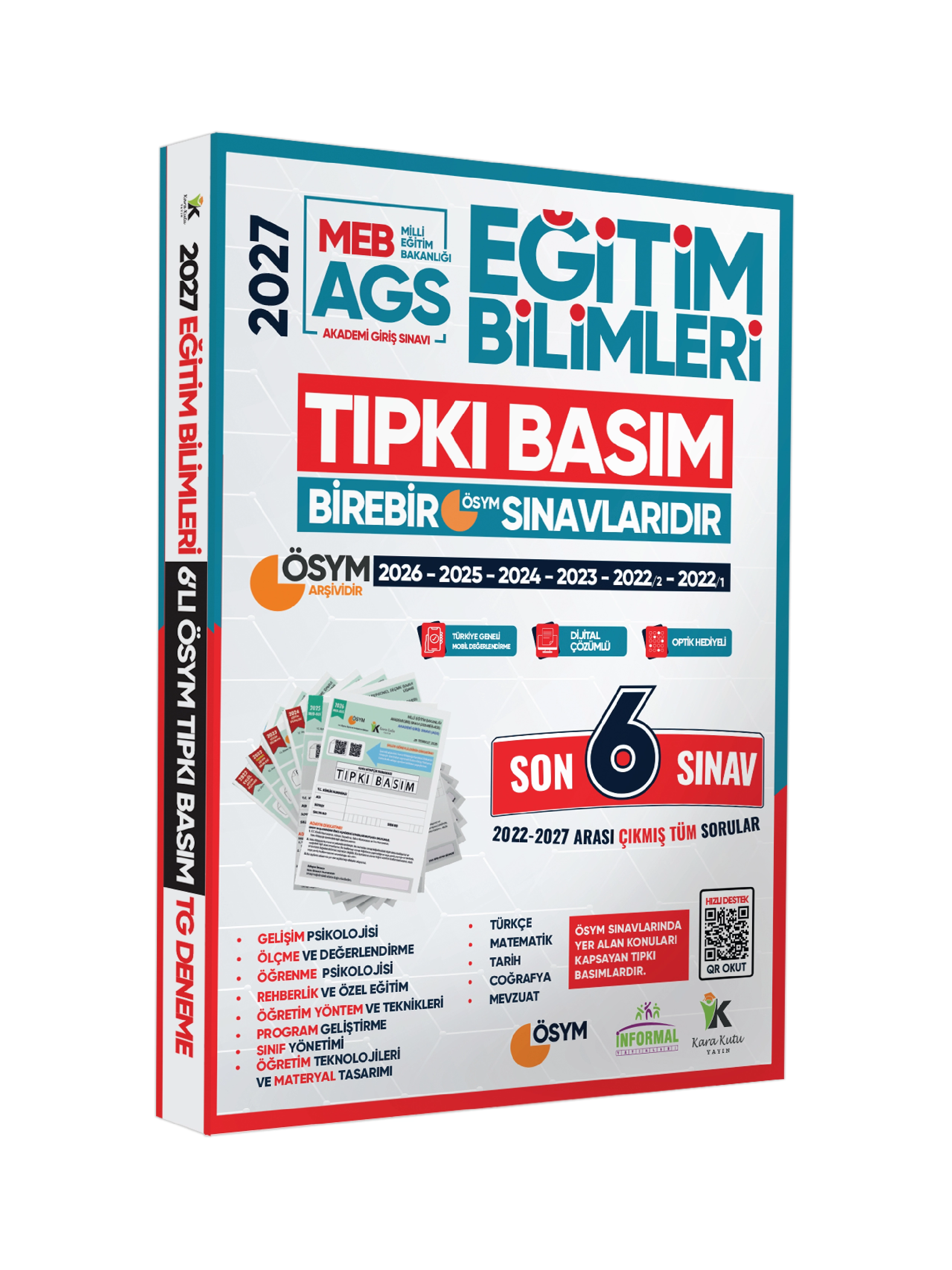 2027 MEB-AGS EĞİTİM BİLİMLERİ ÖSYM Tıpkı Basım Çıkmış Soru 6lı Deneme Paketi Video Çözümlü TürkiyeG.