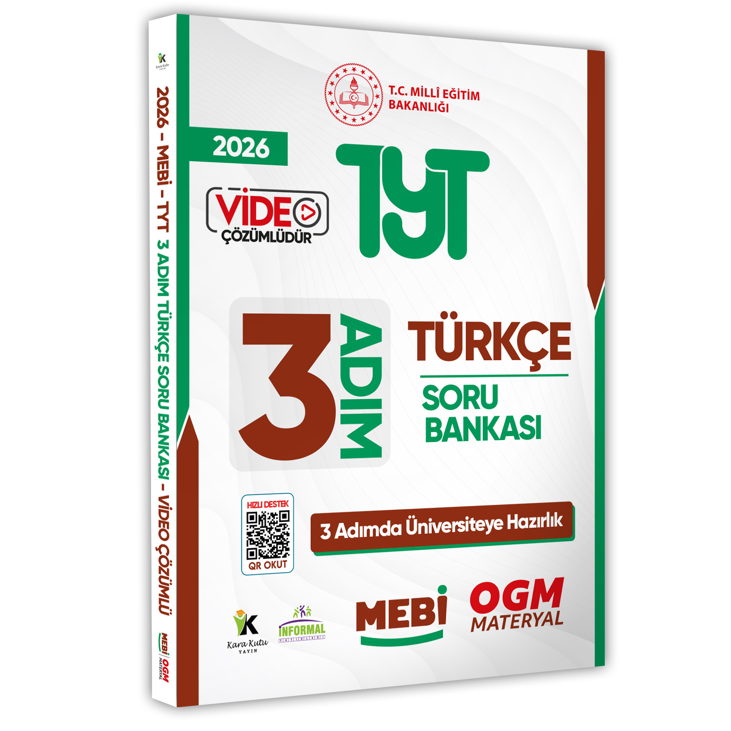2026 TYT MEBİ-OGM 3 ADIM Türkçe Soru Bankası RENKLİ A4 Boyut Video Çözüm (Karakutu Katkılarıyla)