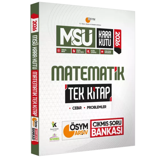 2026 MSÜ Kara Kutu Matematik TEK KİTAP ÖSYM Arşiv Çıkmış Soru Bankası Konu Özetli Dijital Çözümlü