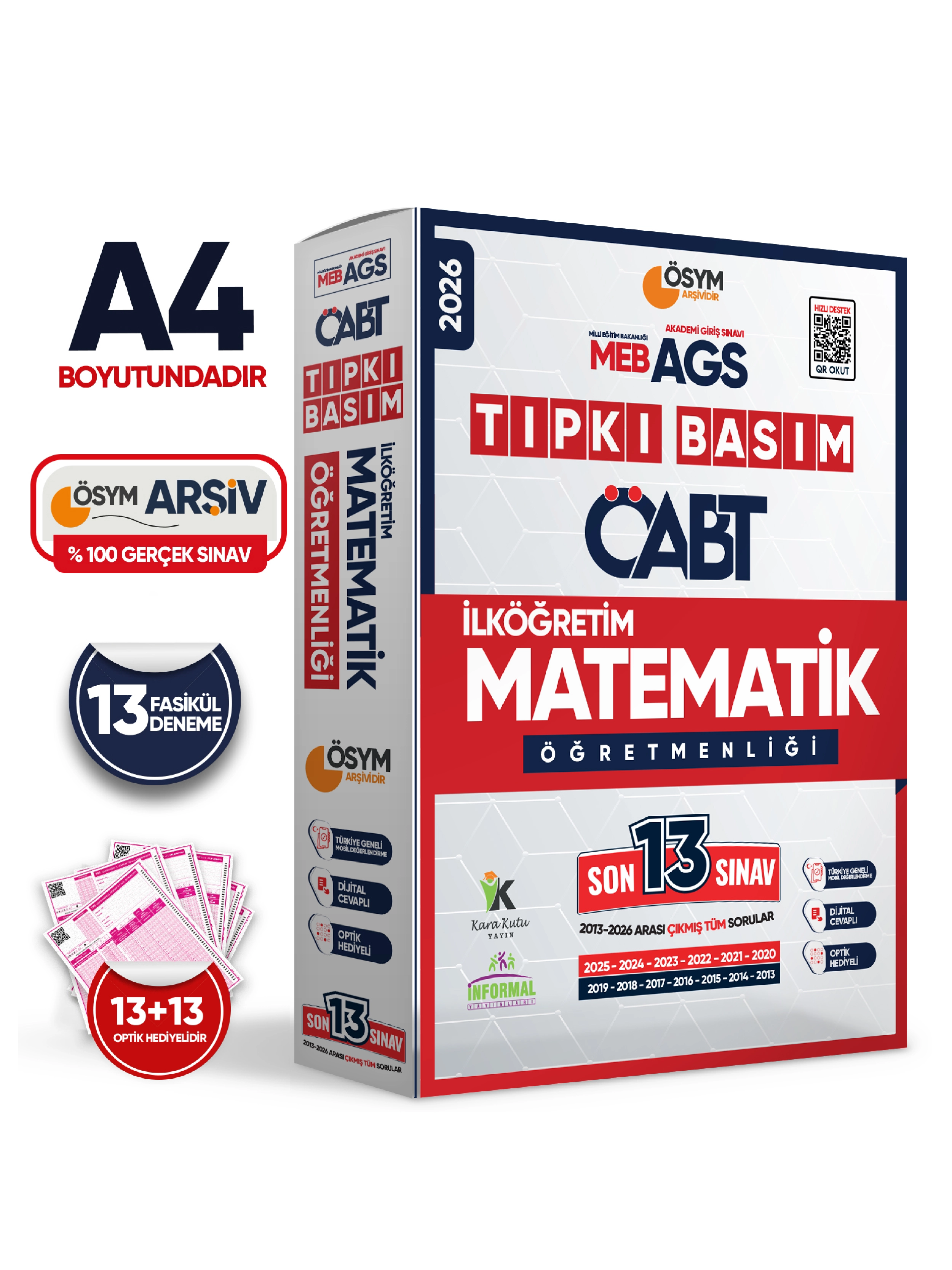 2026 MEB-AGS ÖABT İlköğretim Matematik Öğretmenliği ÖSYM Tıpkı Basım 13lü Deneme Paketi Türkiye G.