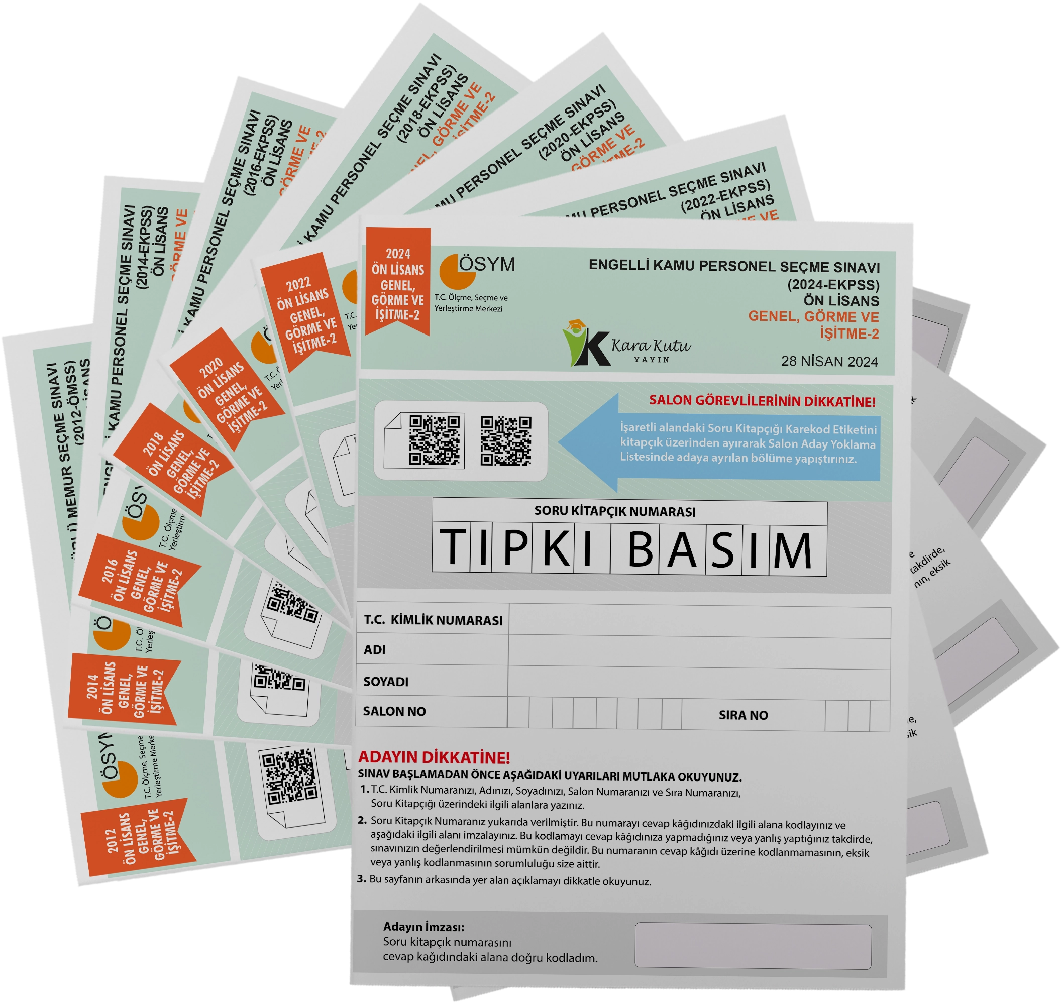 2026 EKPSS Önlisans Genel Görme İşitme-2 ÖSYM Çıkmış Soru Tıpkı Basım 7li Kitapçık TG Deneme Paketi