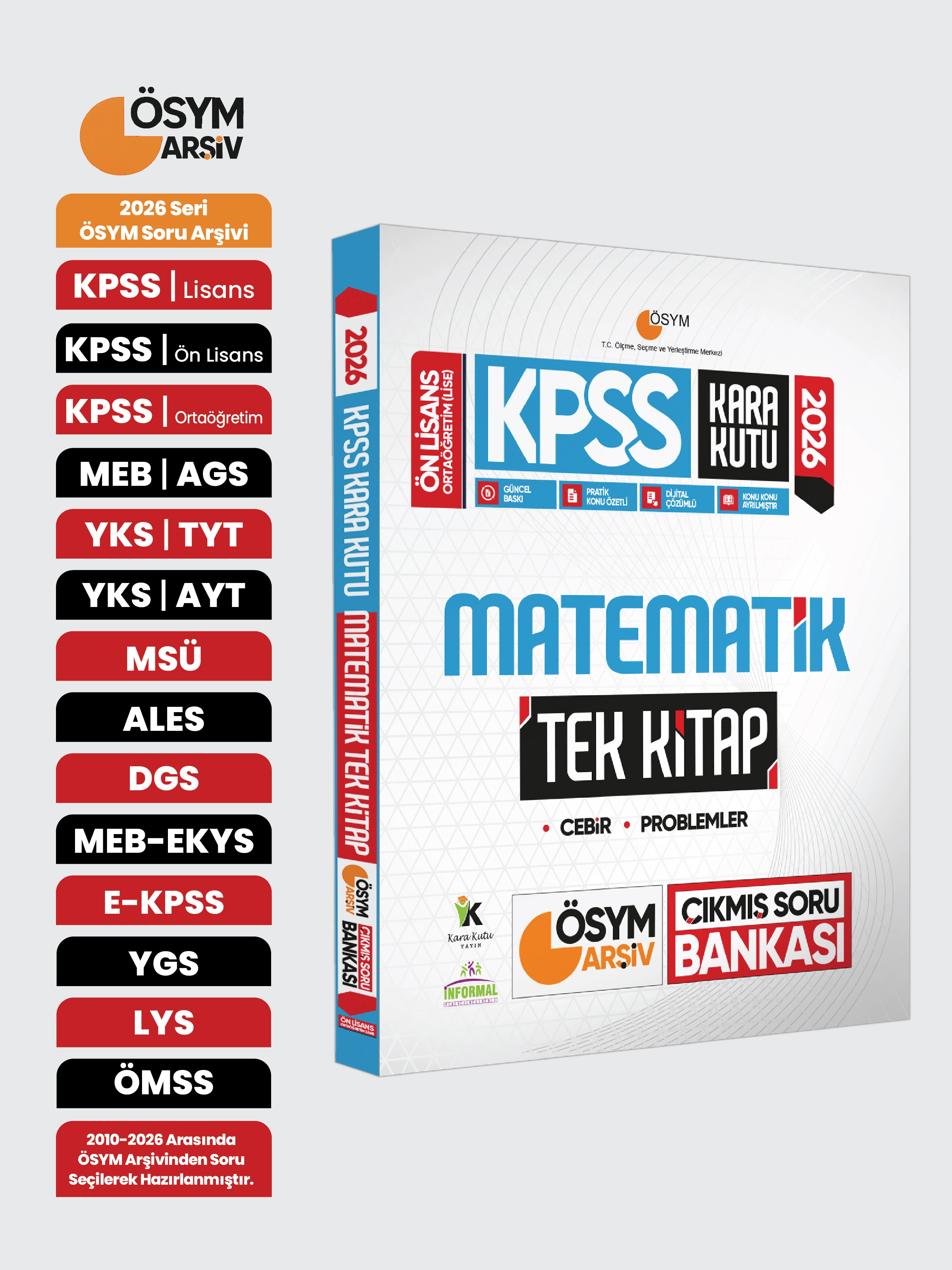 2026 KPSS Önlisans/Ortaöğretim Kara Kutu Matematik TEK KİTAP ÖSYM Çıkmış Soru Bankası Özetli Çözümlü