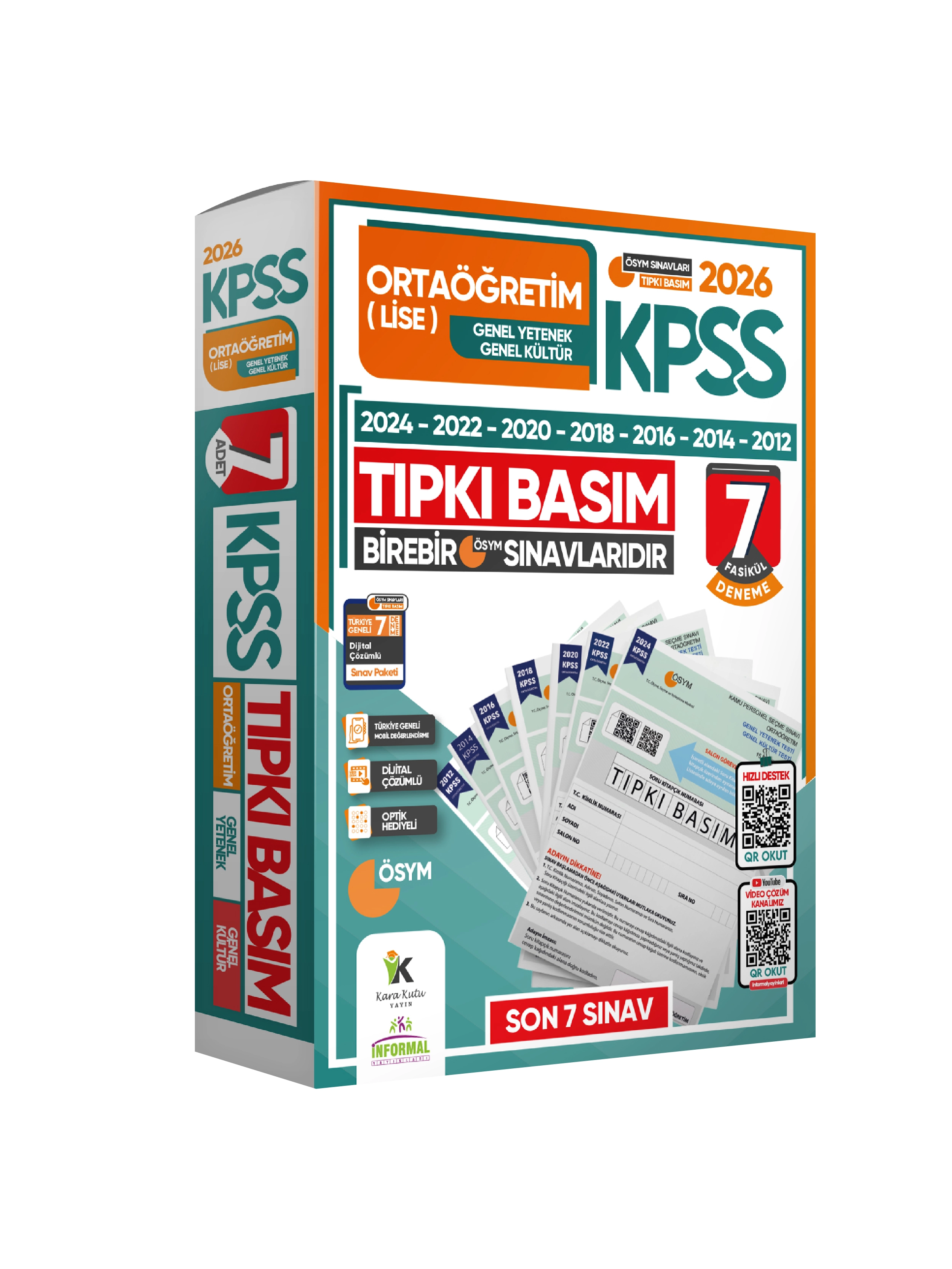 2026 KPSS Lisans Önlisans (12+7) ÖSYM Çıkmış Soru Tıpkı Basım TG Dijital Çözümlü SET