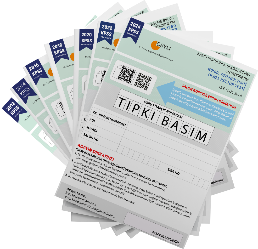 2026 KPSS ORTAÖĞRETİM-LİSE ÖSYM Çıkmış Soru Tıpkı Basım 7li Deneme Paketi TG Dijital Çözümlü