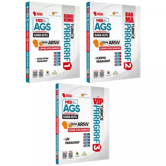 2026 MEB-AGS Türkçe Kara Kutusu Paragraf 3lü ALTIN SET ÖSYM Çıkmış Soru Bankası Konu Özetli Çözümlü