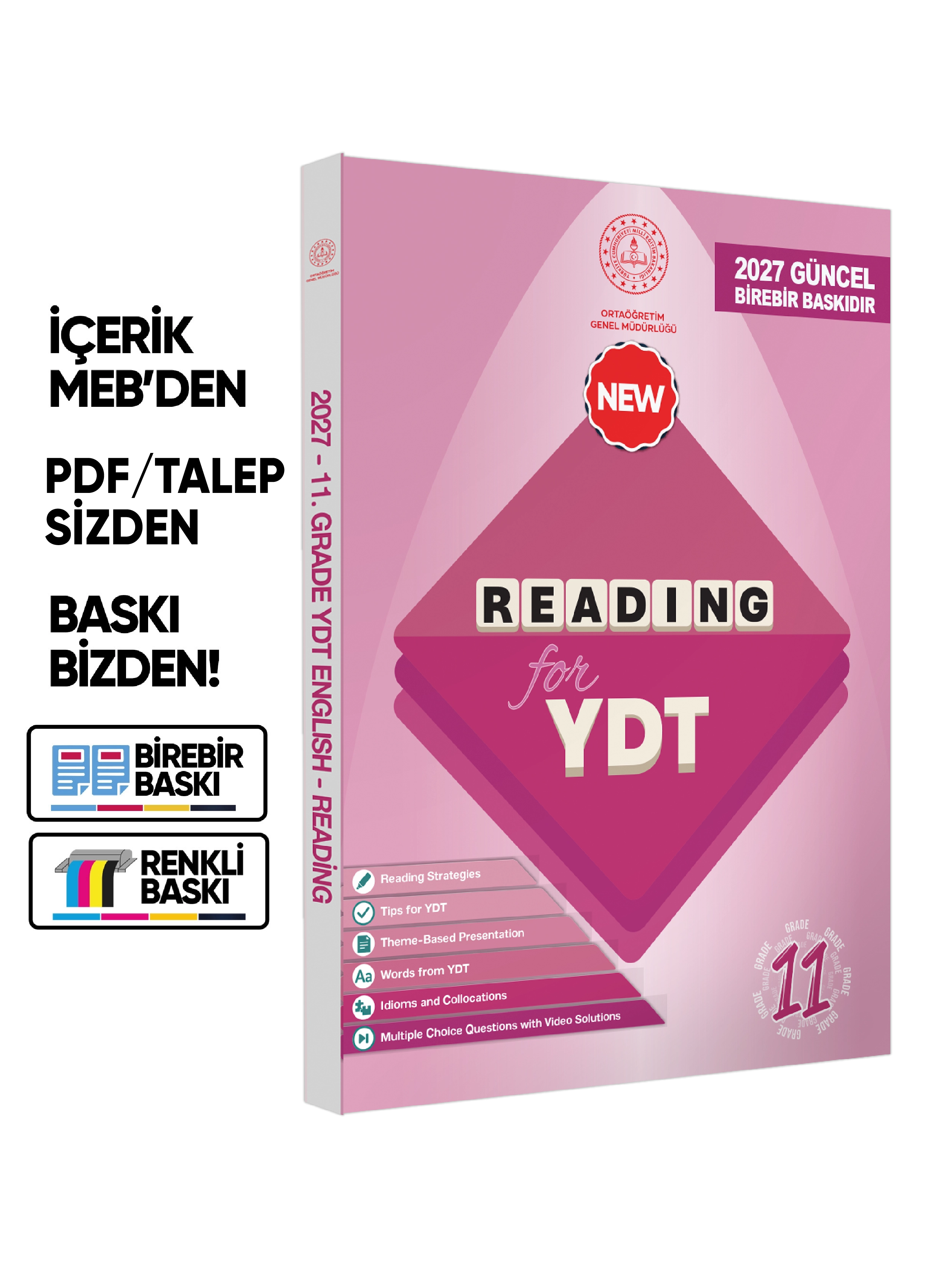 2027 YDT MEBİ İngilizce 11.Sınıf 8li Konu Anlatımı Ve Soru Bankası Kitap Seti Çözümlü BASKI ÜCRETİ