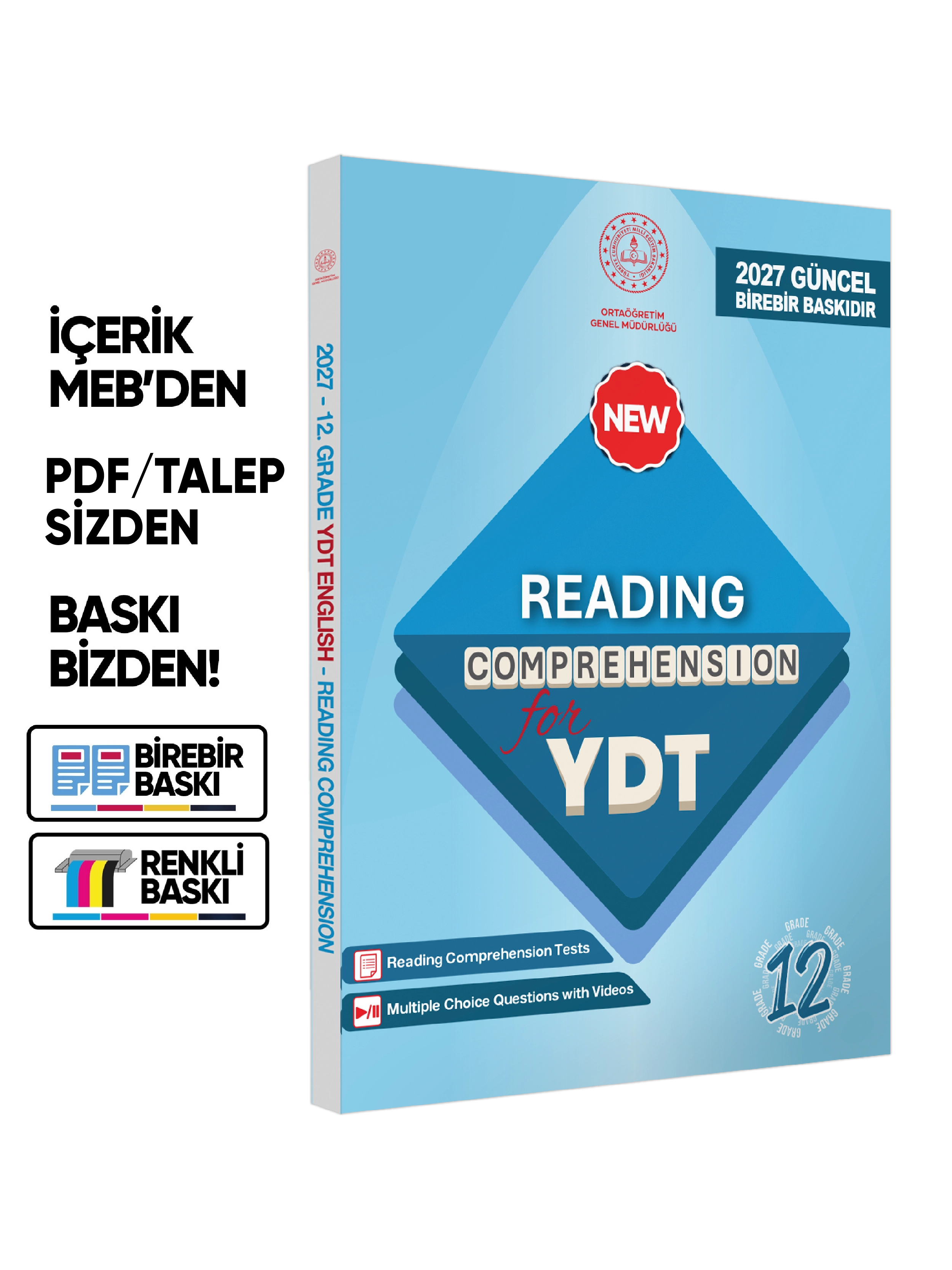 2027 YDT MEBİ İngilizce 12.Sınıf 6lı Konu Anlatımı ve Soru Bankası Seti Çözümlü BASKI ÜCRETİ