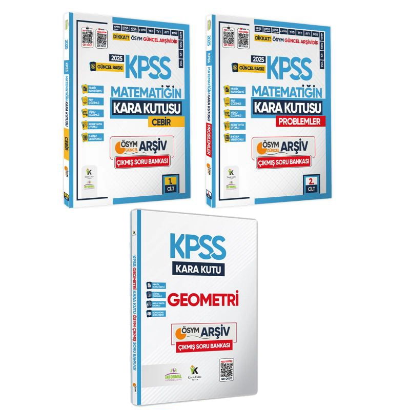 2025 KPSS Kara Kutu Matematik 1.-2.Cilt ve Geometri Çıkmış Soru Bankası Konu Özetli Video/PDF Çözümlü