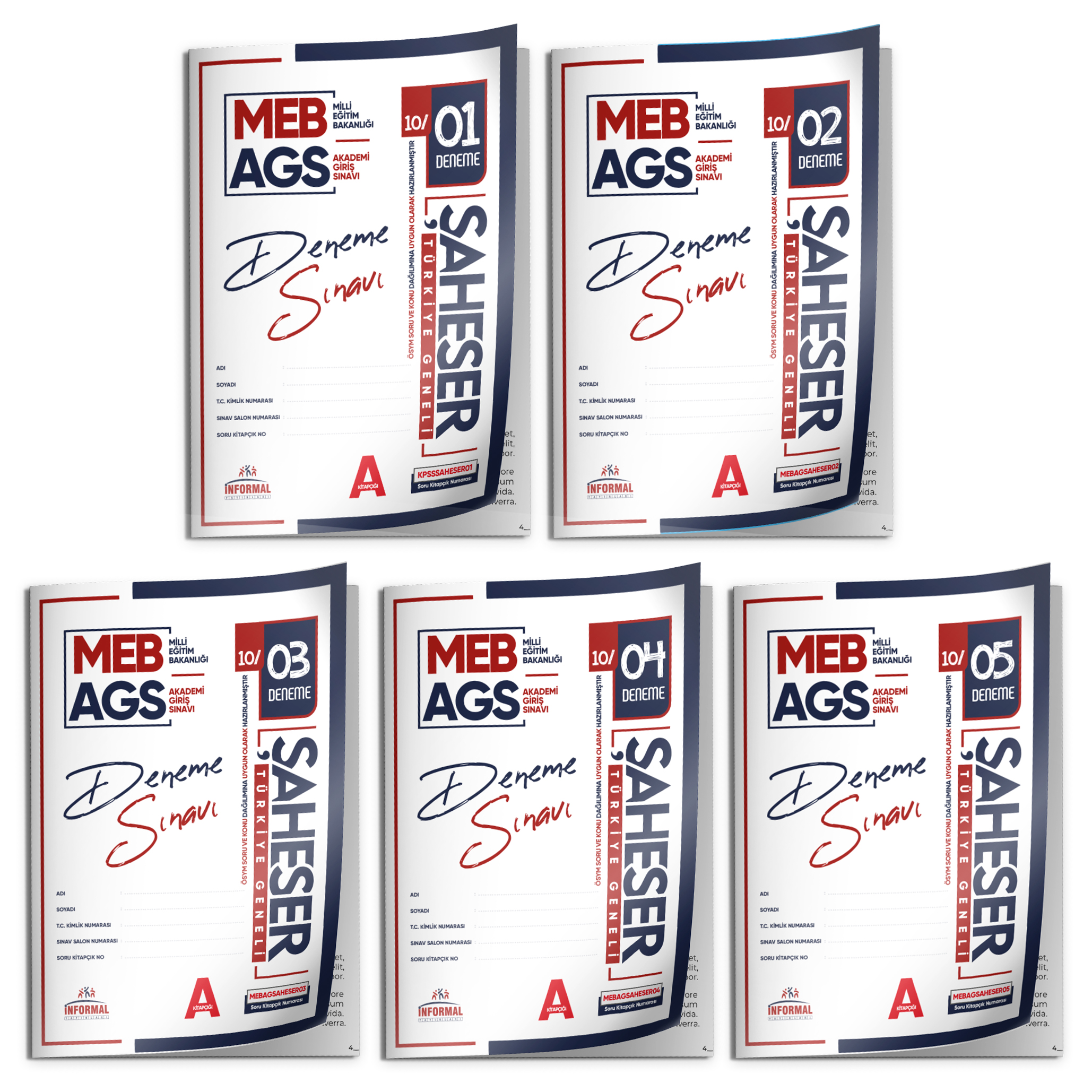 2026 MEB AGS Şaheser YENİ SİSTEM 5 Adet 1-2-3-4-5 nolu KURUMSAL Çözümlü Deneme(TG Değerlendirme)