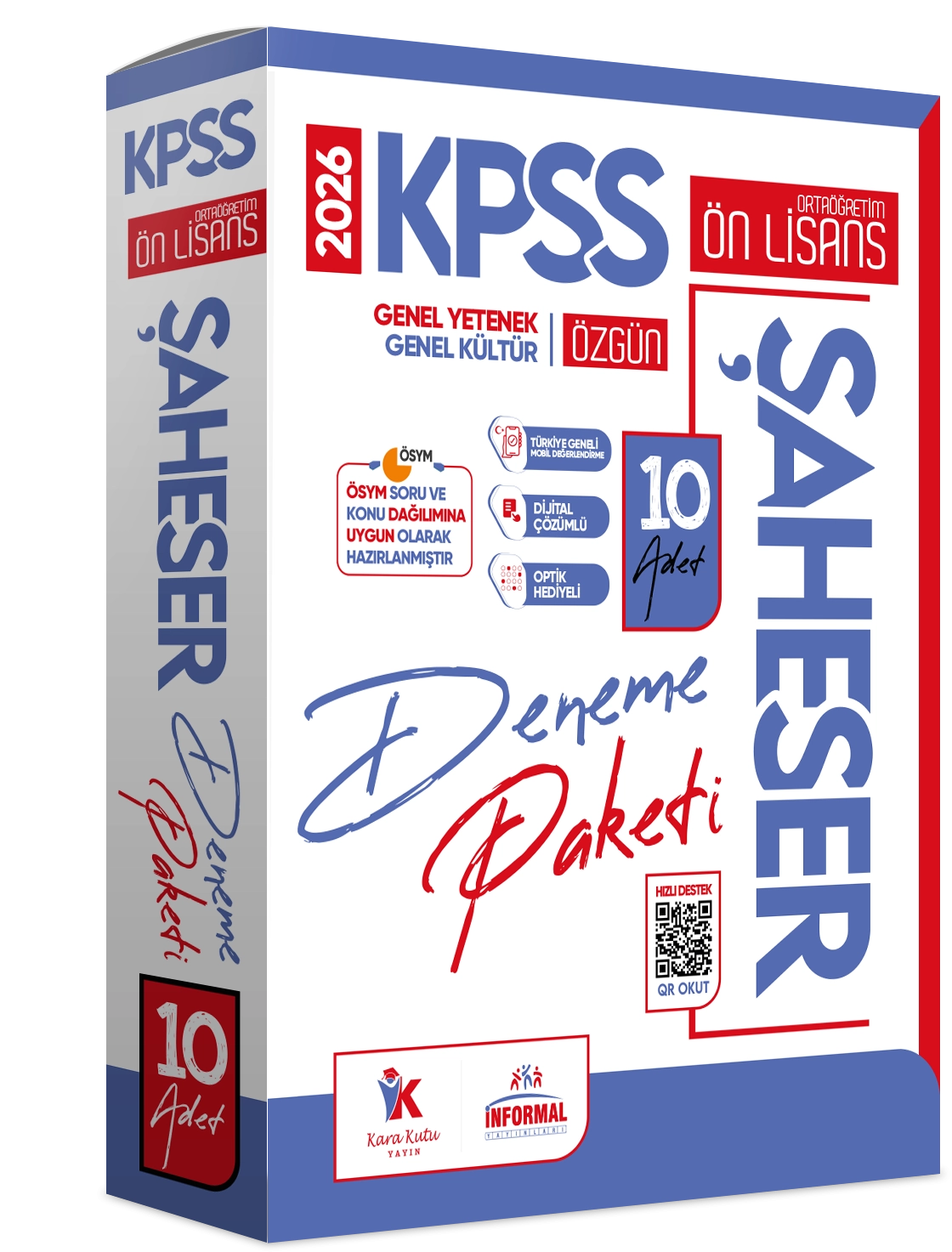 2026 KPSS Önlisans-Ortaöğretim GYGK ŞAHESER Türkiye Geneli Kurumsal 10’lu Dijital Çözümlü Paket Deneme