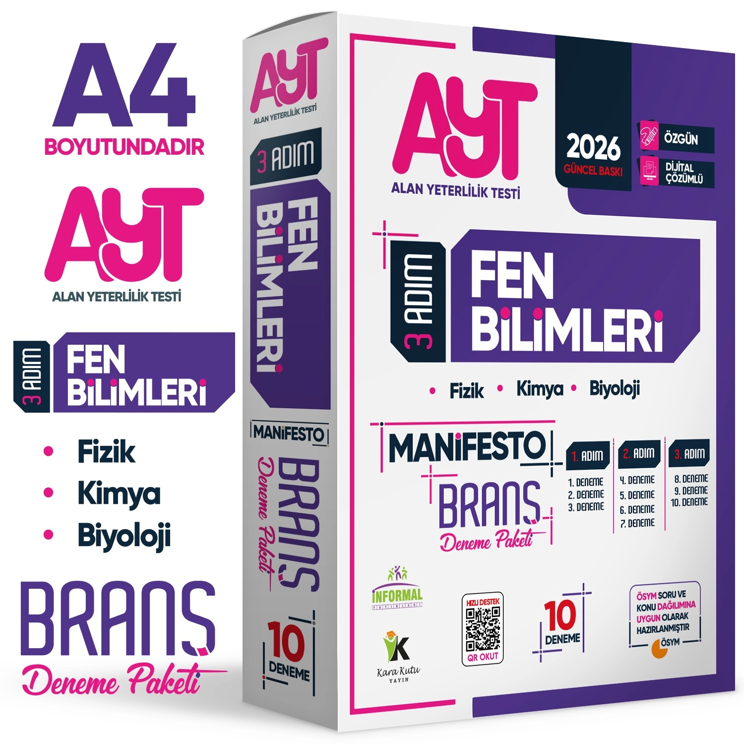 2026 YKS AYT Fen Bilimlerinin Manifestosu BRANŞ Deneme Paketi 10lu Dijital Çözümlü