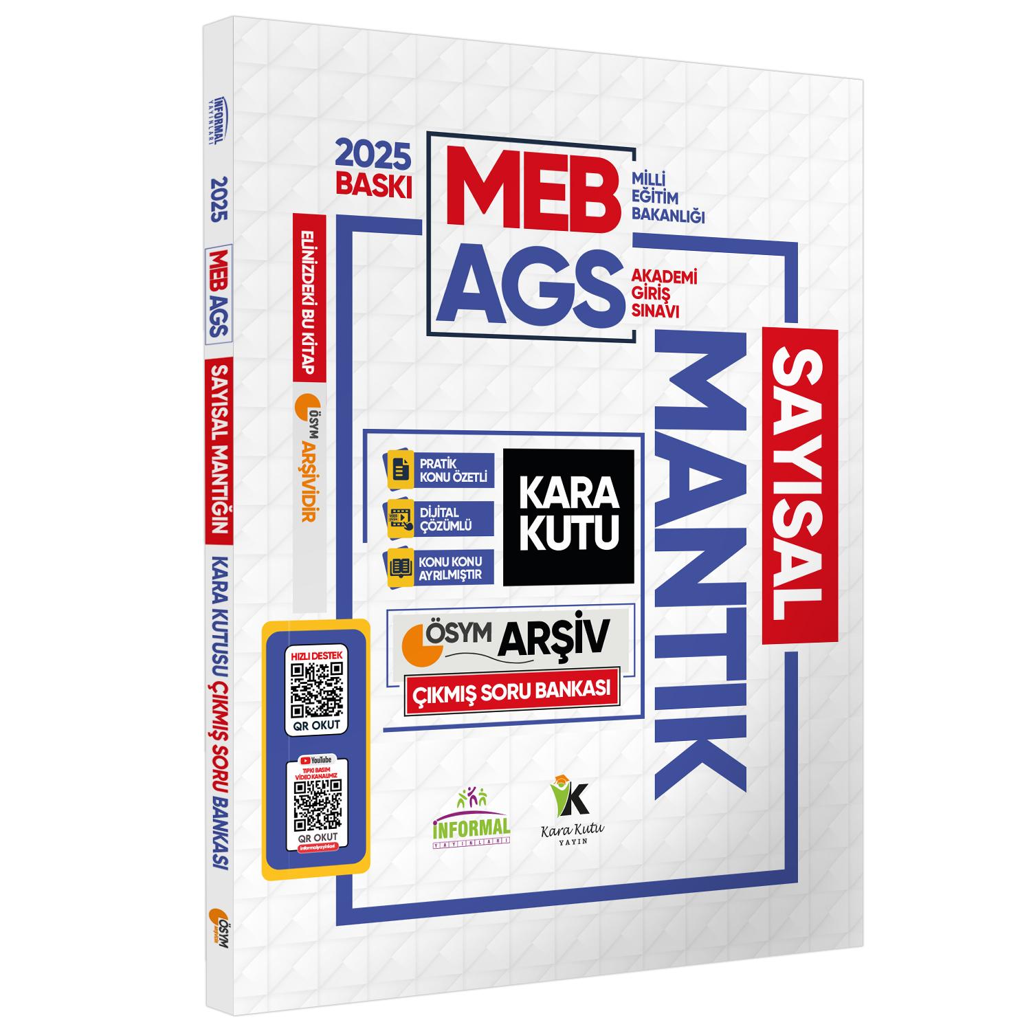 2025 MEB-AGS Sayısal Yetenek Matematik ve Sayısal Mantık Kara Kutu ÖSYM Çıkmış Soru Bankası 3lü Set