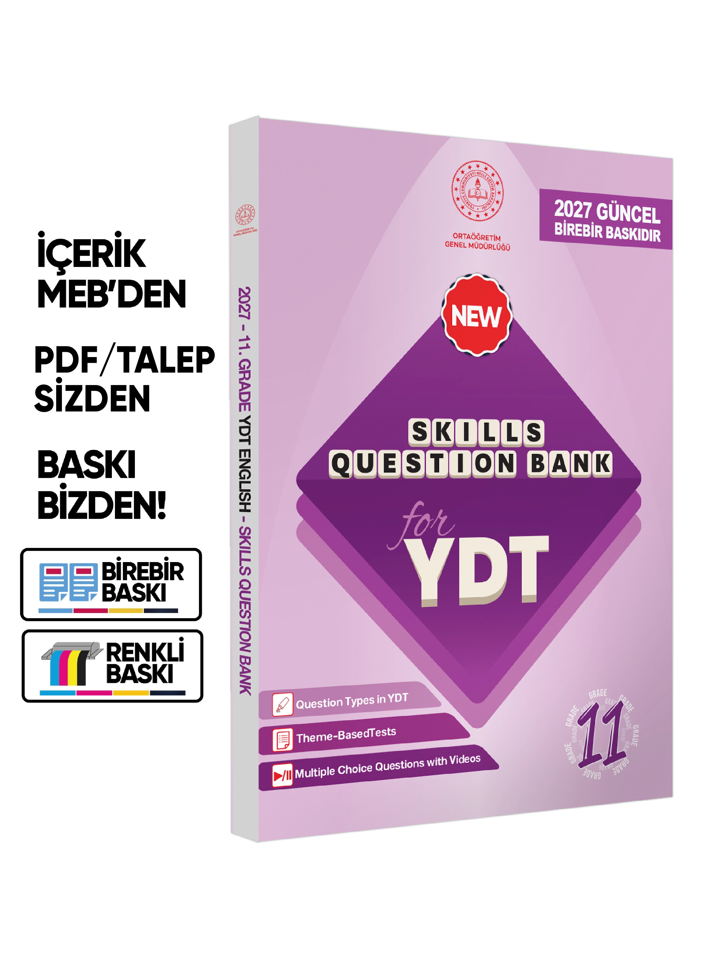 2027 YDT MEBİ İngilizce 11.Sınıf 8li Konu Anlatımı Ve Soru Bankası Kitap Seti Çözümlü BASKI ÜCRETİ