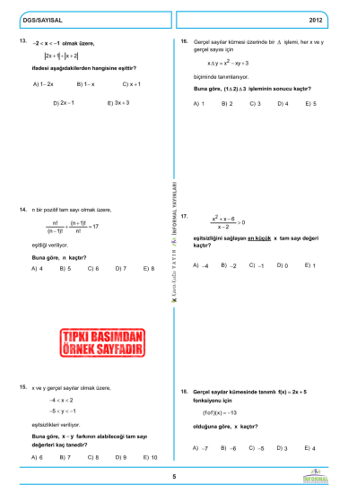2026 DGS TAM Sayısal-Sözel ÖSYM Çıkmış Soru Tıpkı Basım 14lü Deneme Türkiye Geneli Dijital Çözümlü