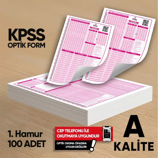 KPSS (GY-GK) Deneme Sınavları İçin 100 Adet Optik Form
