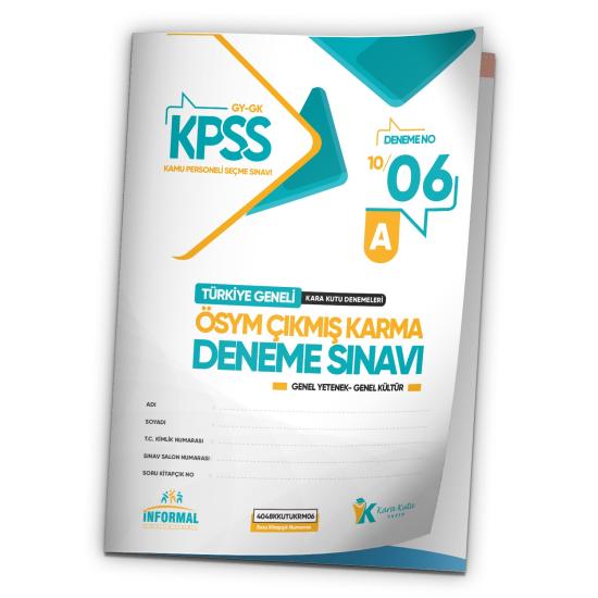 2024 KPSS ÖSYM Arşivi Çıkmış Soru Karma Genel Yetenek Genel Kültür D. Çözümlü Deneme 10/6.Kitapçık