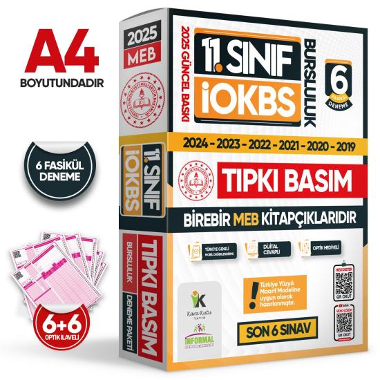 2025 11.Sınıf İOKBS (BURSLULUK SINAVI) MEB Çıkmış Soru Tıpkı Basım Deneme Paketi 6lı Türkiye Geneli